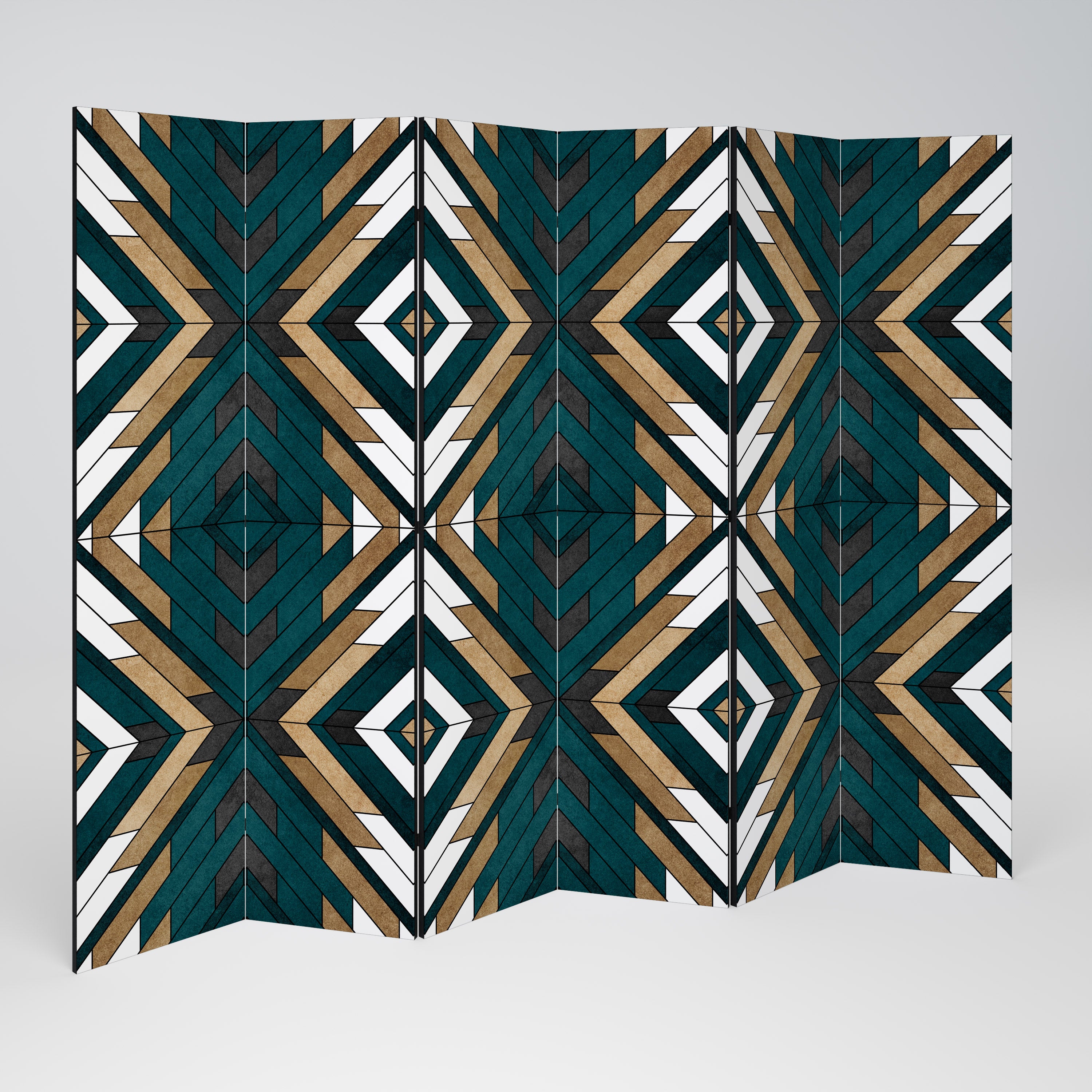 ARTISTIC GEOMETRY Decorative 6-Panel Room Divider