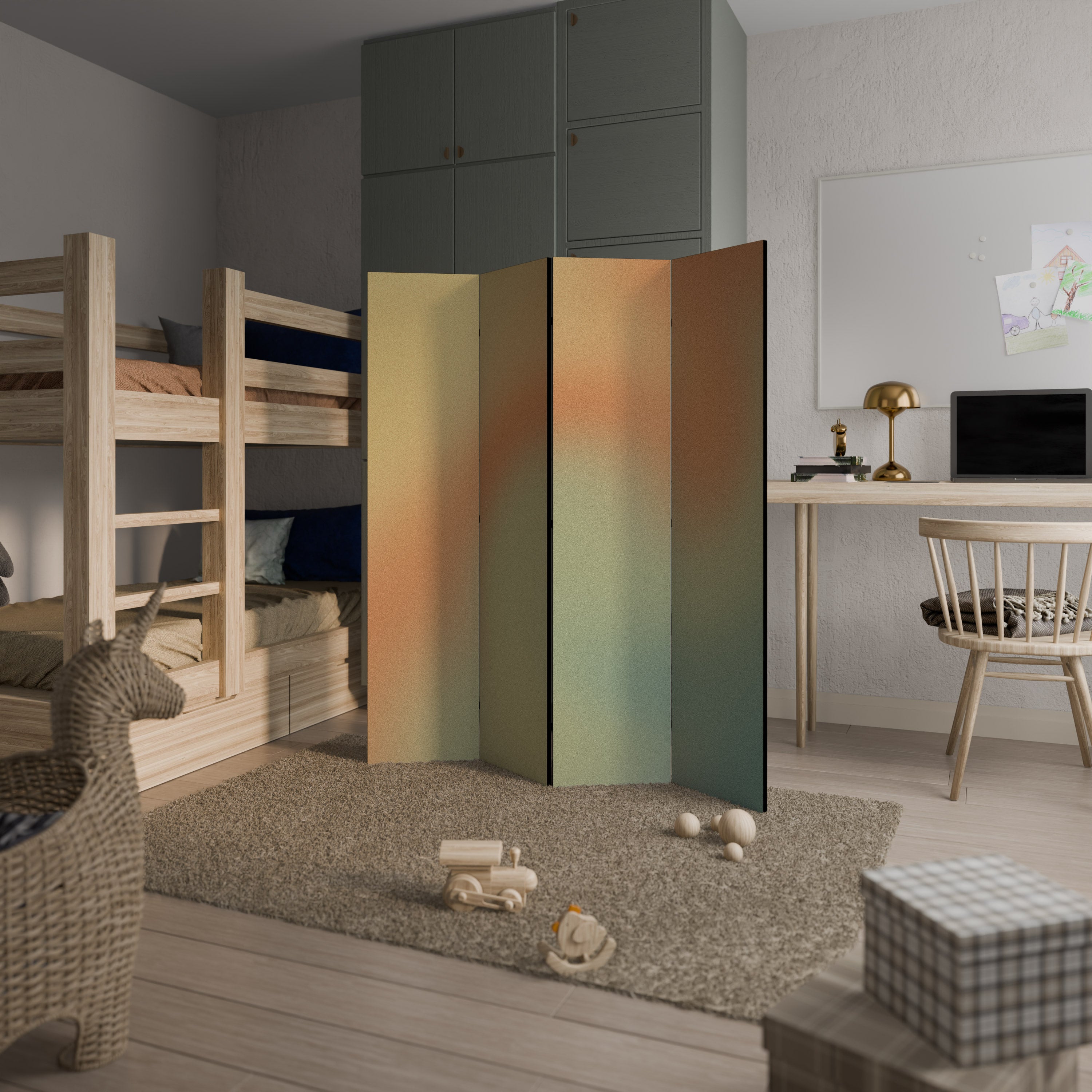 MIRAGE MELODIES Decorative 4-Panel Room Divider