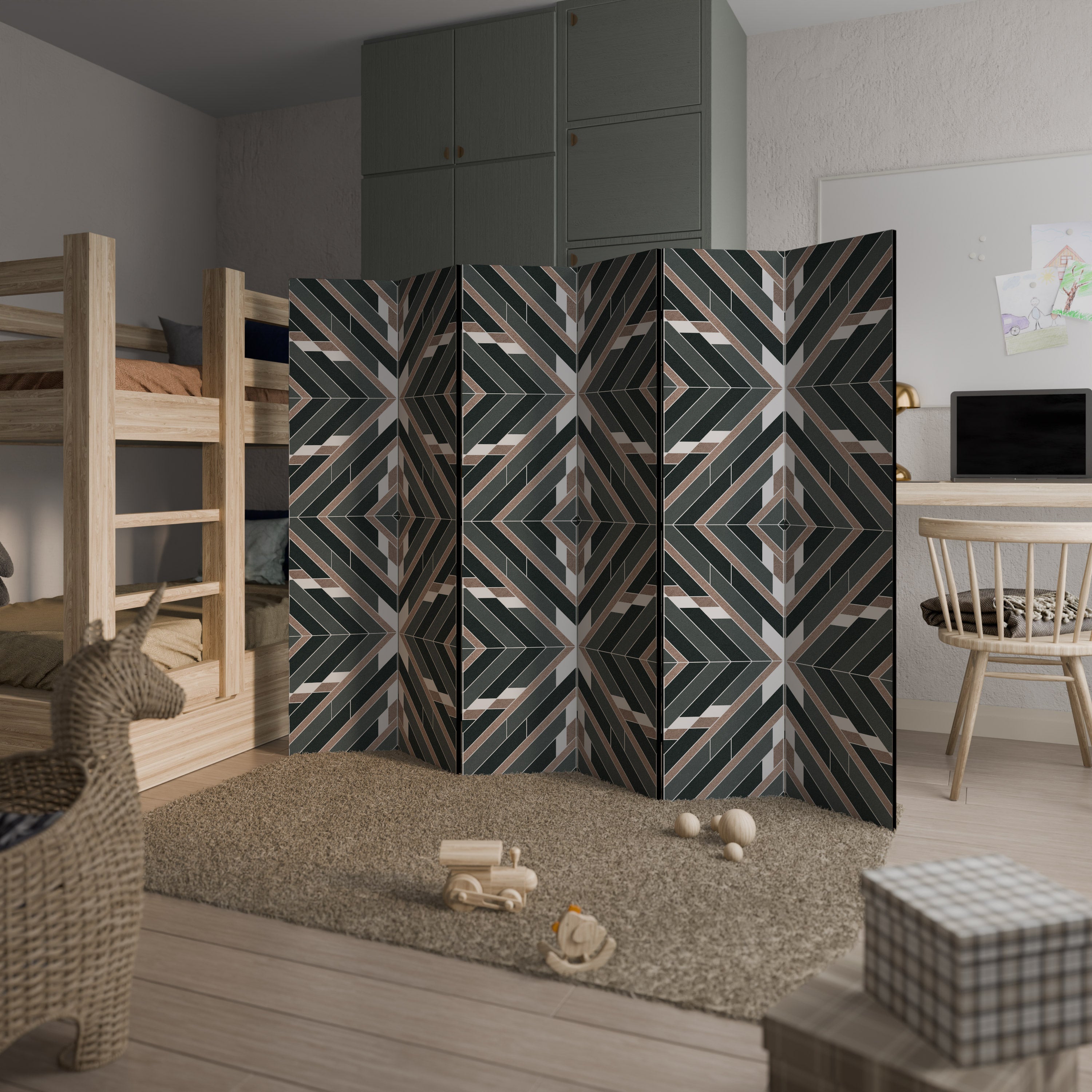 DIMENSION DELIGHTS Biombo decorativo de 6 paneles