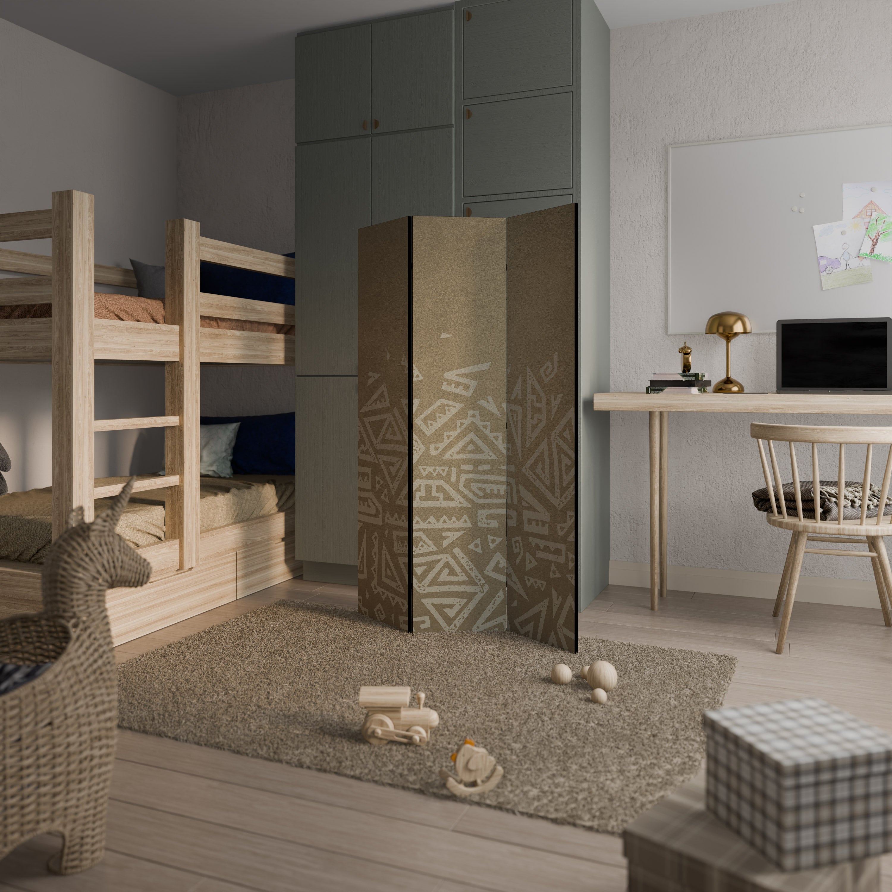 CULTURAL LAYERING Decorative 3-Panel Room Divider