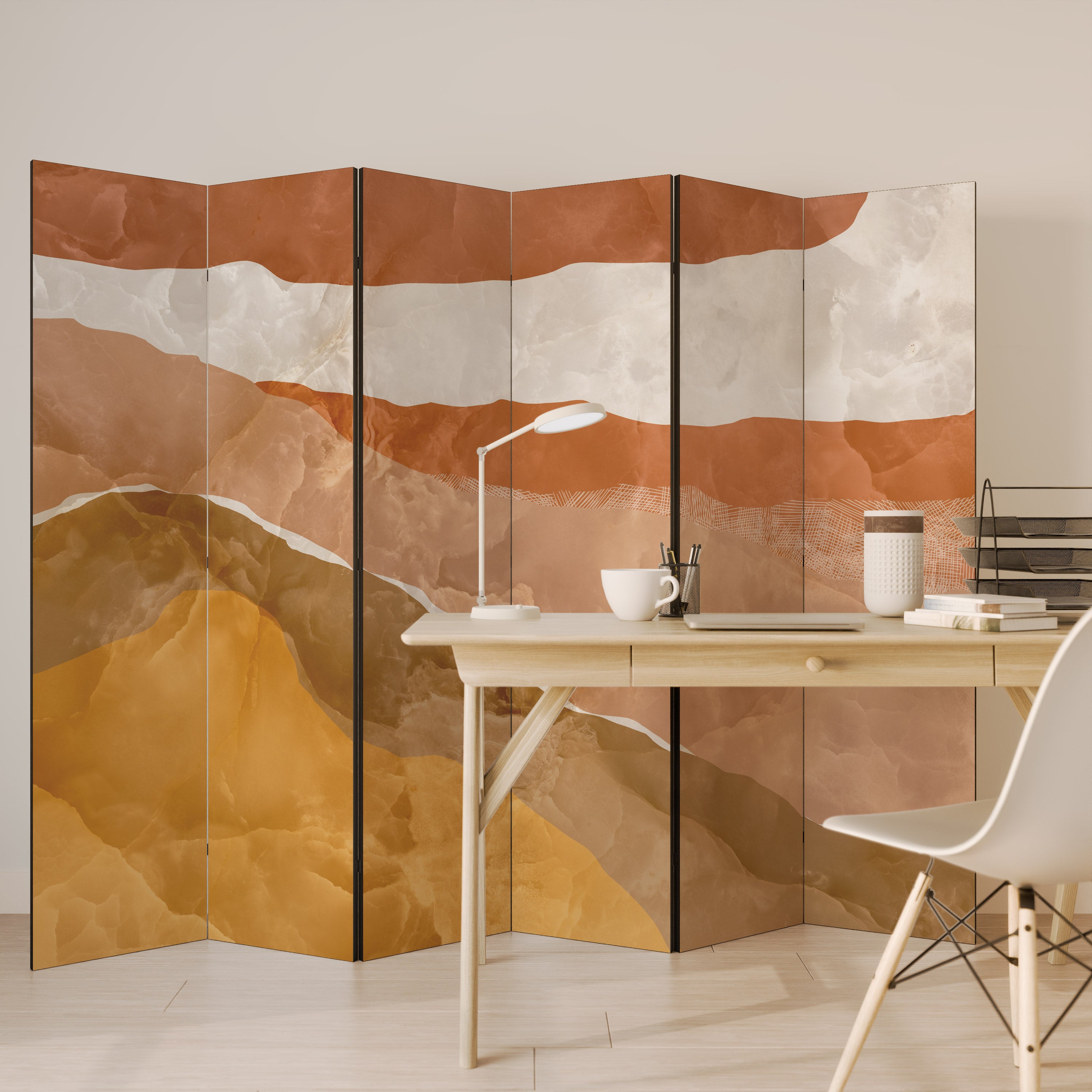 Biombo decorativo de 6 paneles SANDHILLS SPLENDOUR