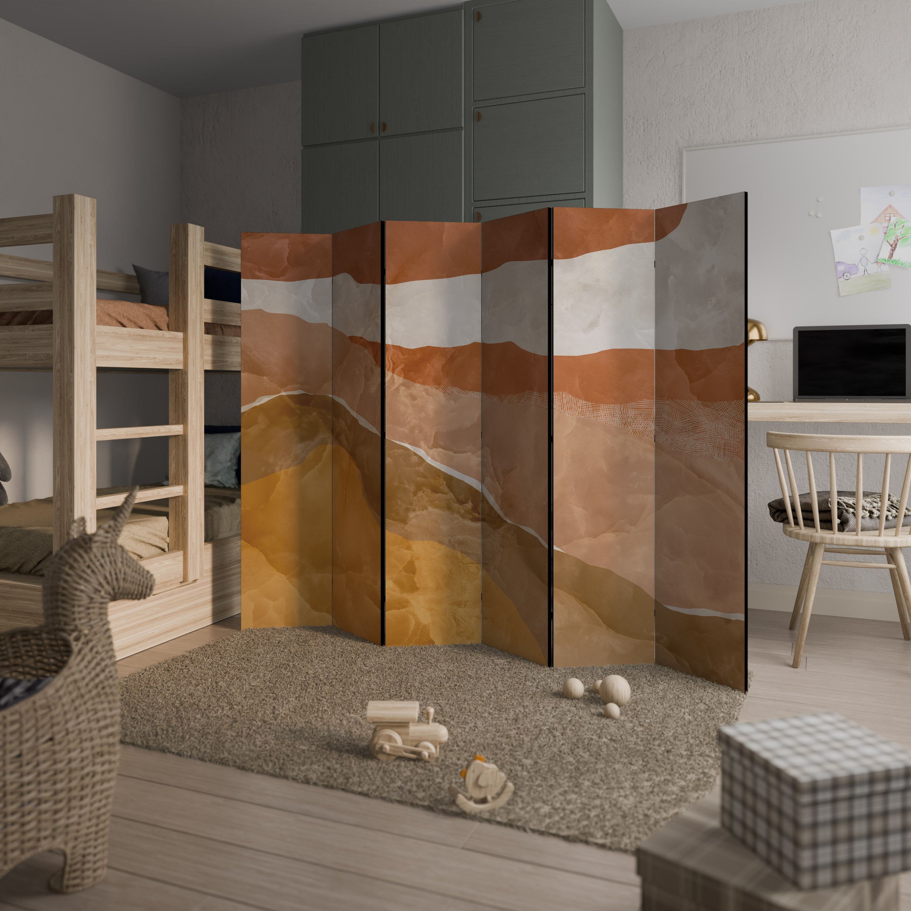 Biombo decorativo de 6 paneles SANDHILLS SPLENDOUR