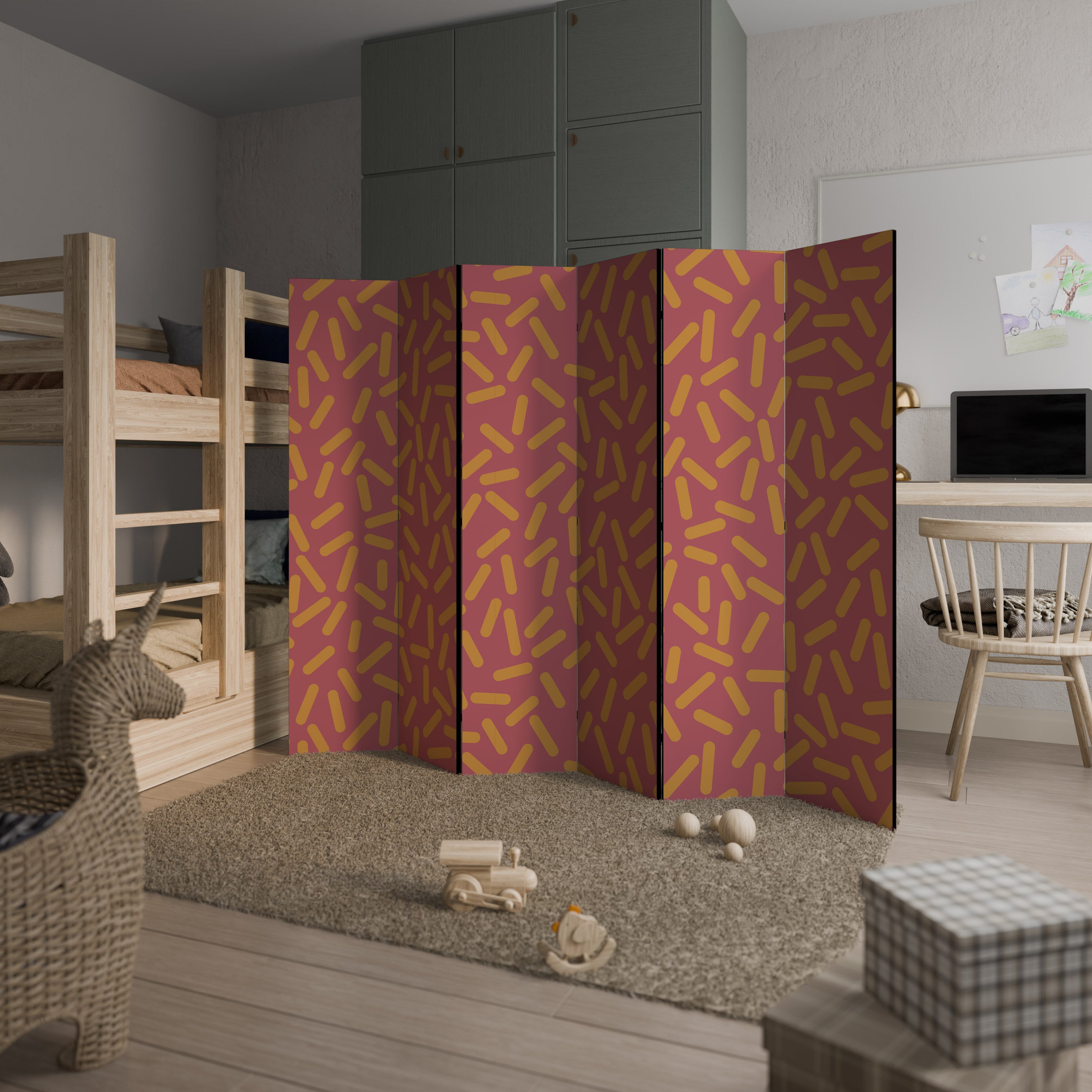 Biombo decorativo de 6 paneles RADIANT STRIPE SYMPHONY