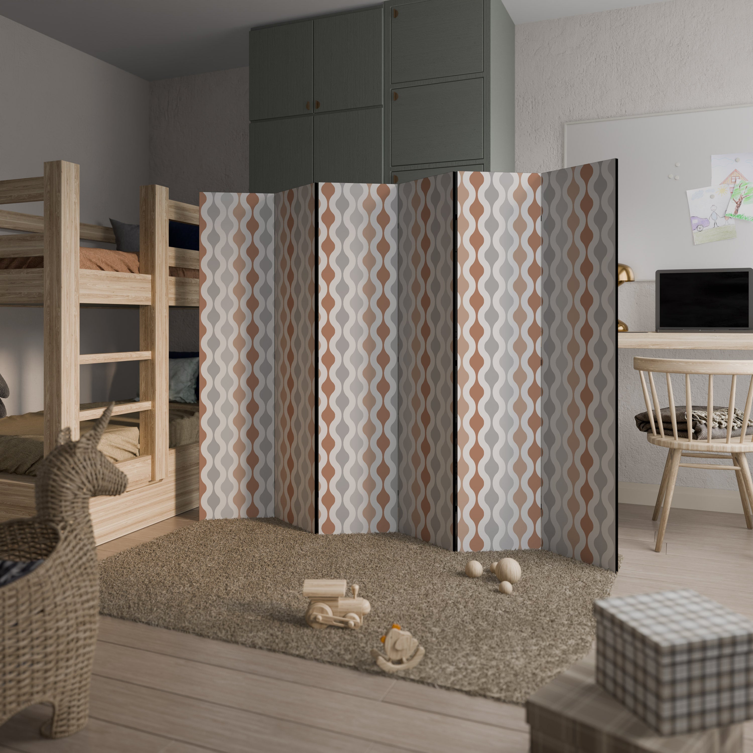 Biombo decorativo de 6 paneles HAZY NOSTALGIA
