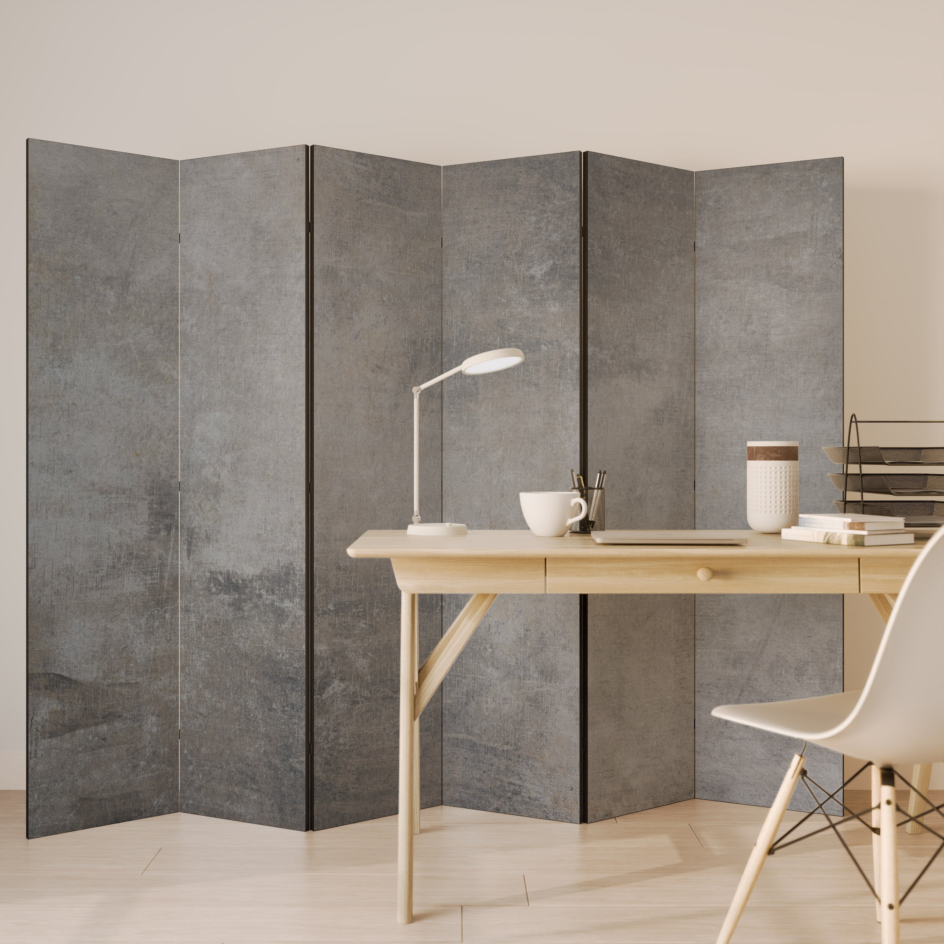 Biombo decorativo de 6 paneles CONCRETE WALL