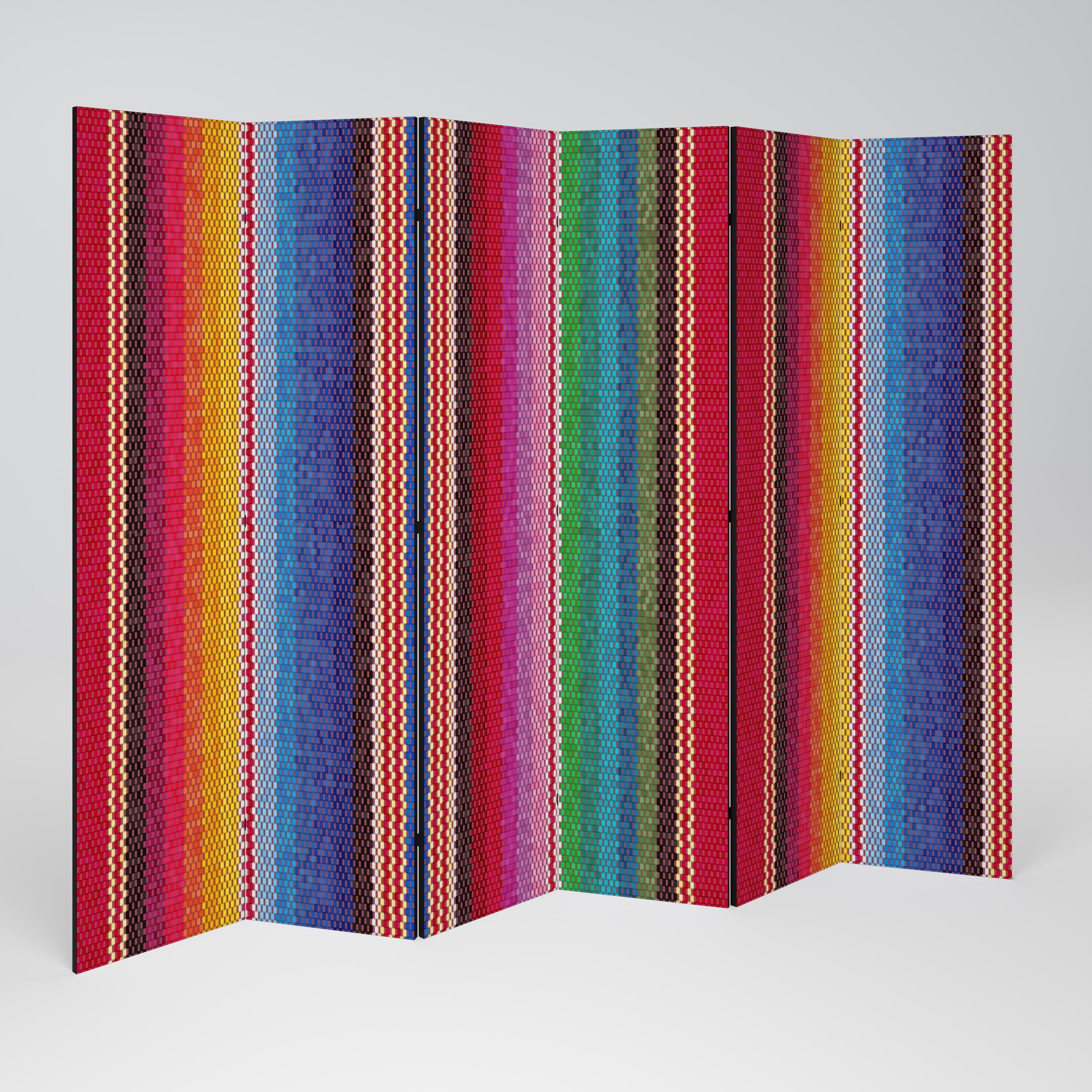 Biombo decorativo de 6 paneles estilo étnico mexicano