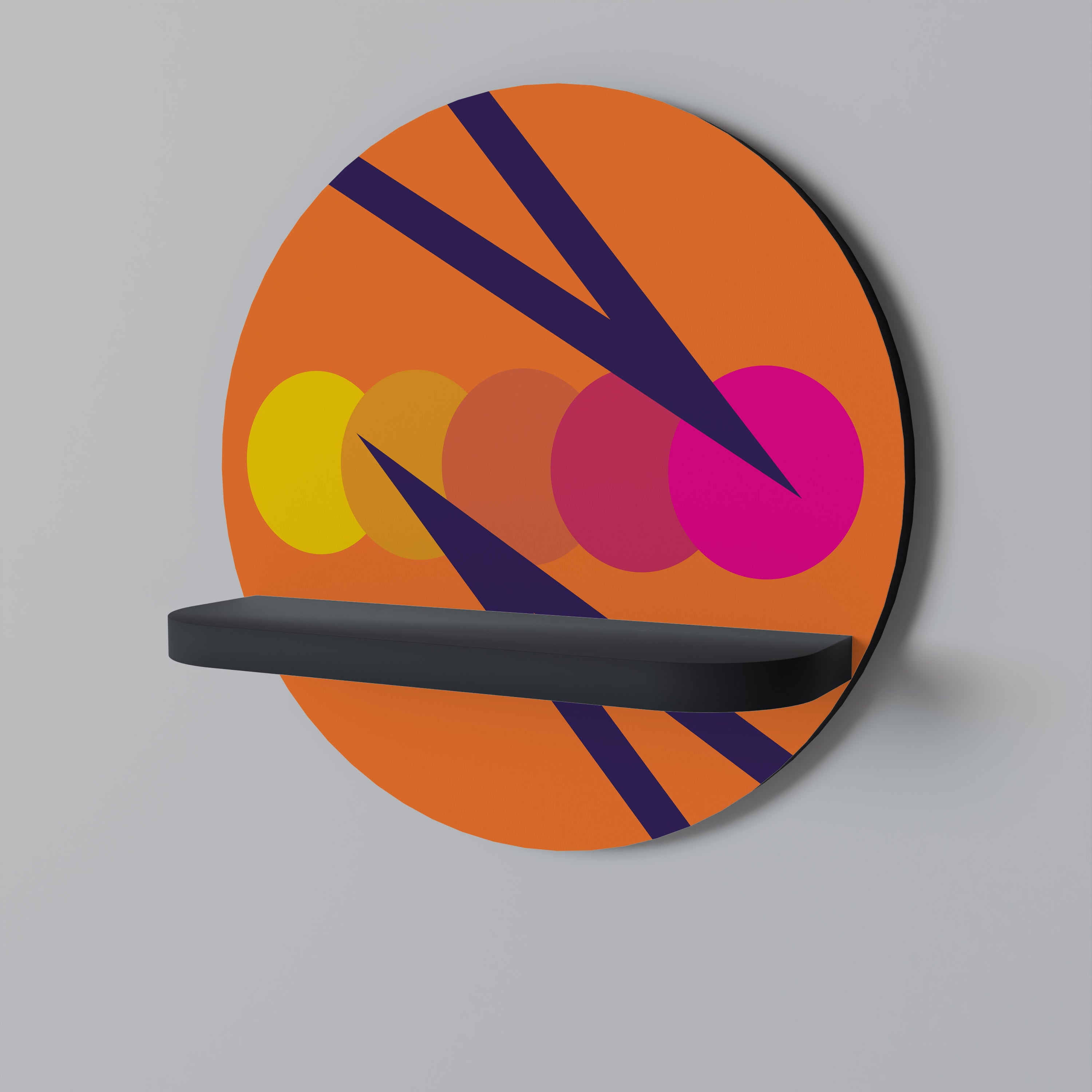 Estantería de arte redonda ON THE DOT BLADE con acabado negro