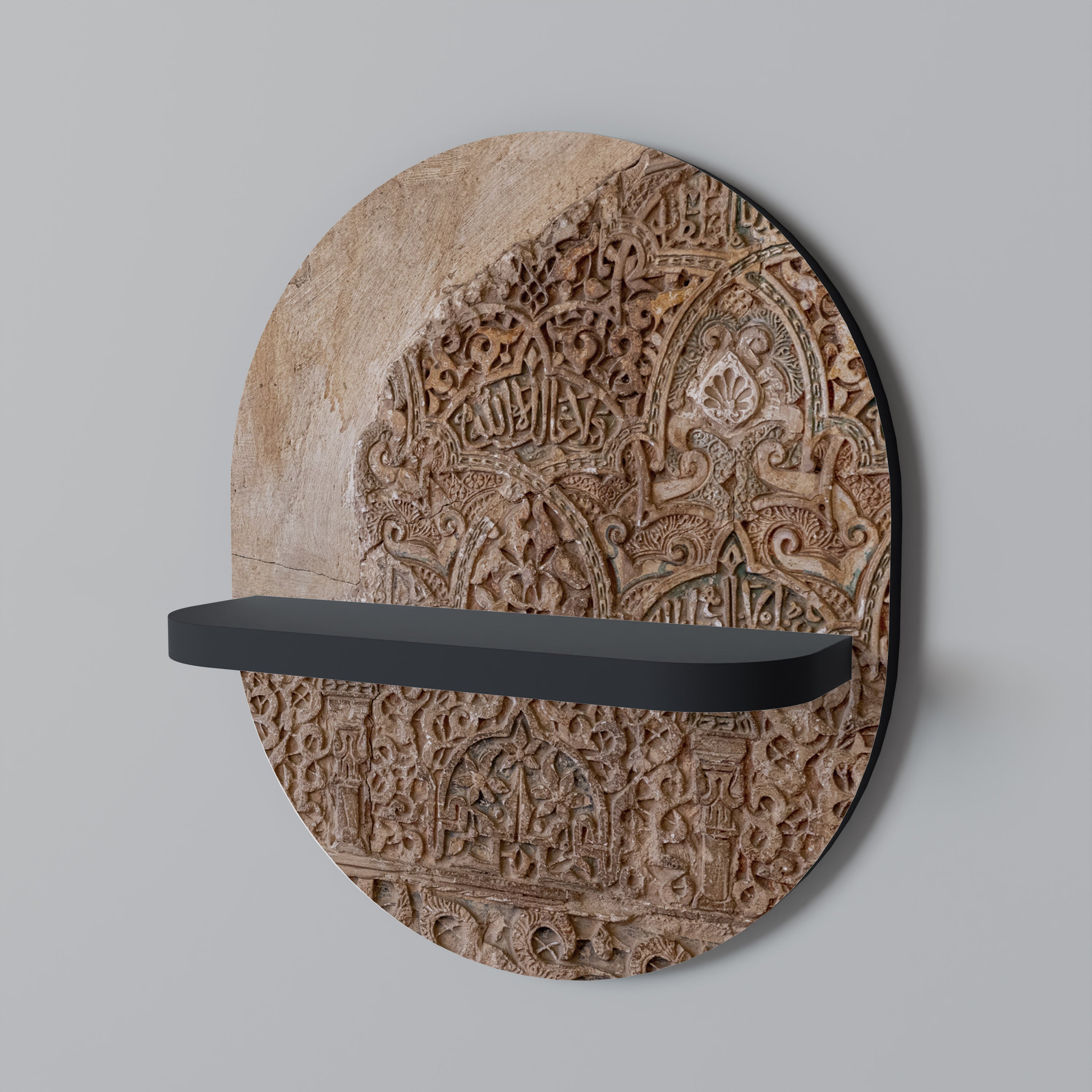 Estantería de arte ovalada ARABESQUE WHISPERS con acabado negro