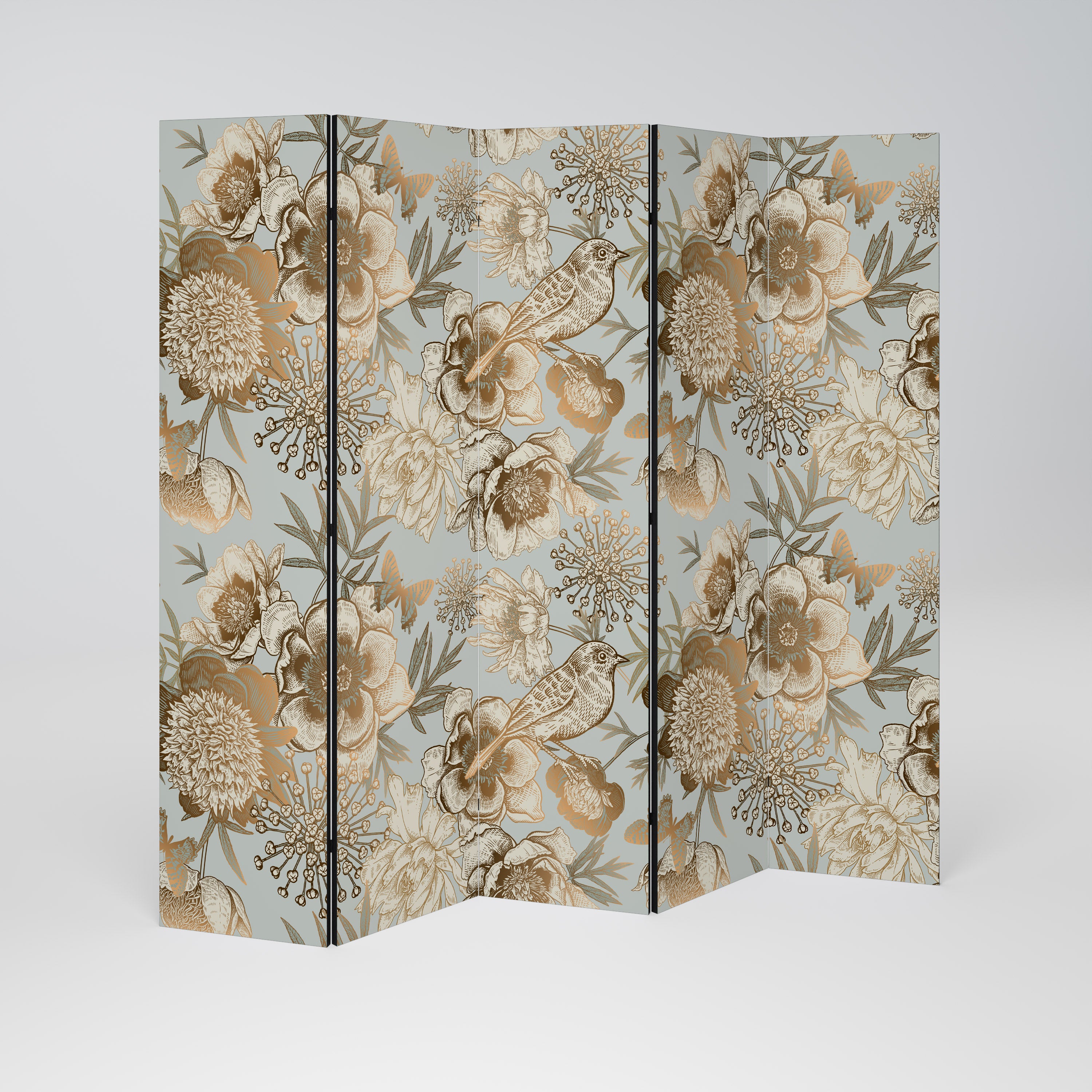 Biombo decorativo de 5 paneles SUCULENT WHIMSY