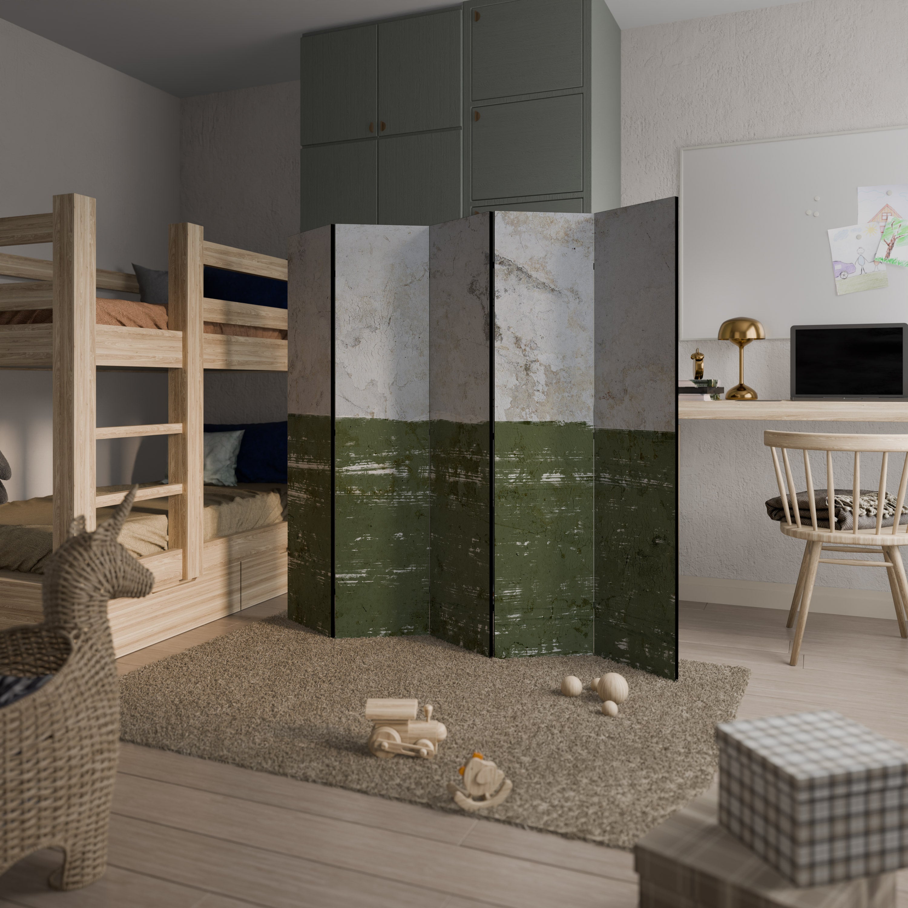 Biombo decorativo de 5 paneles RUSTIC RADIANCE ASSEMBLED