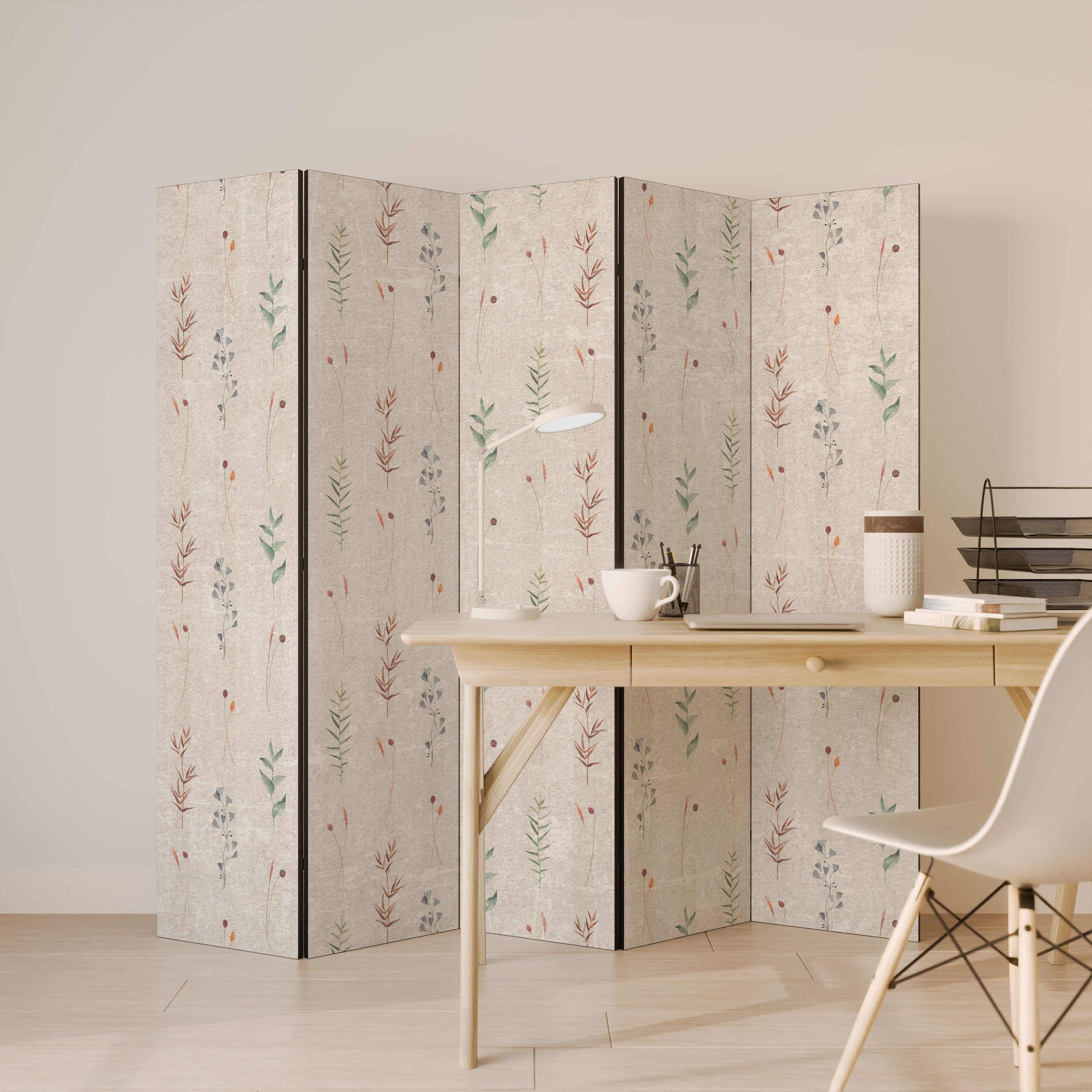 Biombo decorativo de 5 paneles VERDANT HARMONY