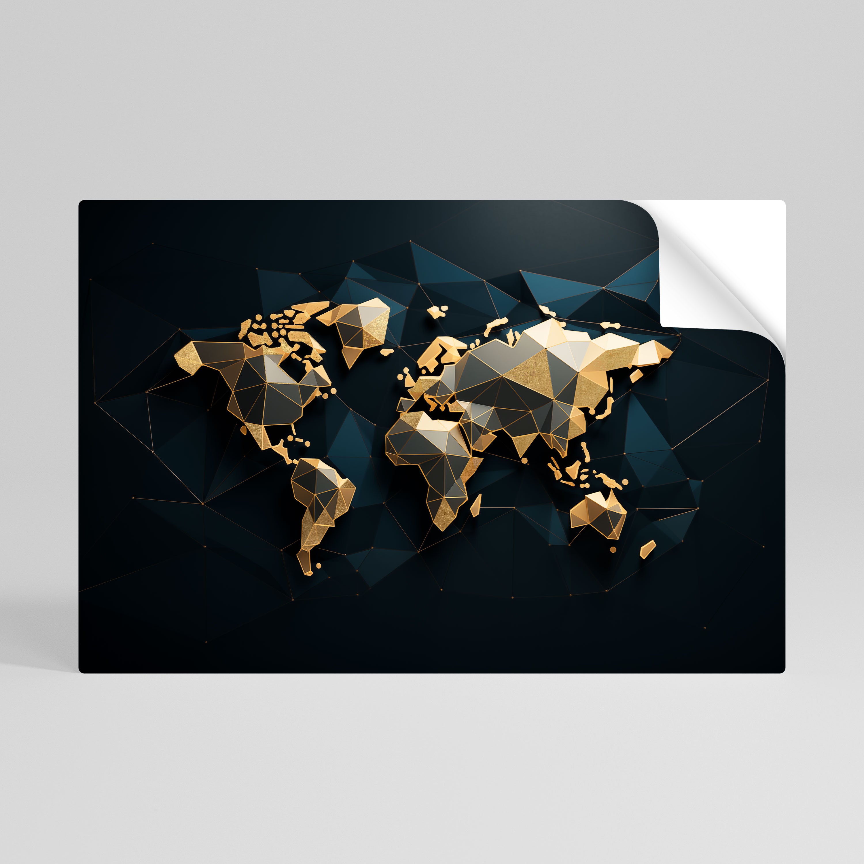 Póster horizontal autoadhesivo de SIMETRÍA MUNDIAL RESPLANDECIENTE