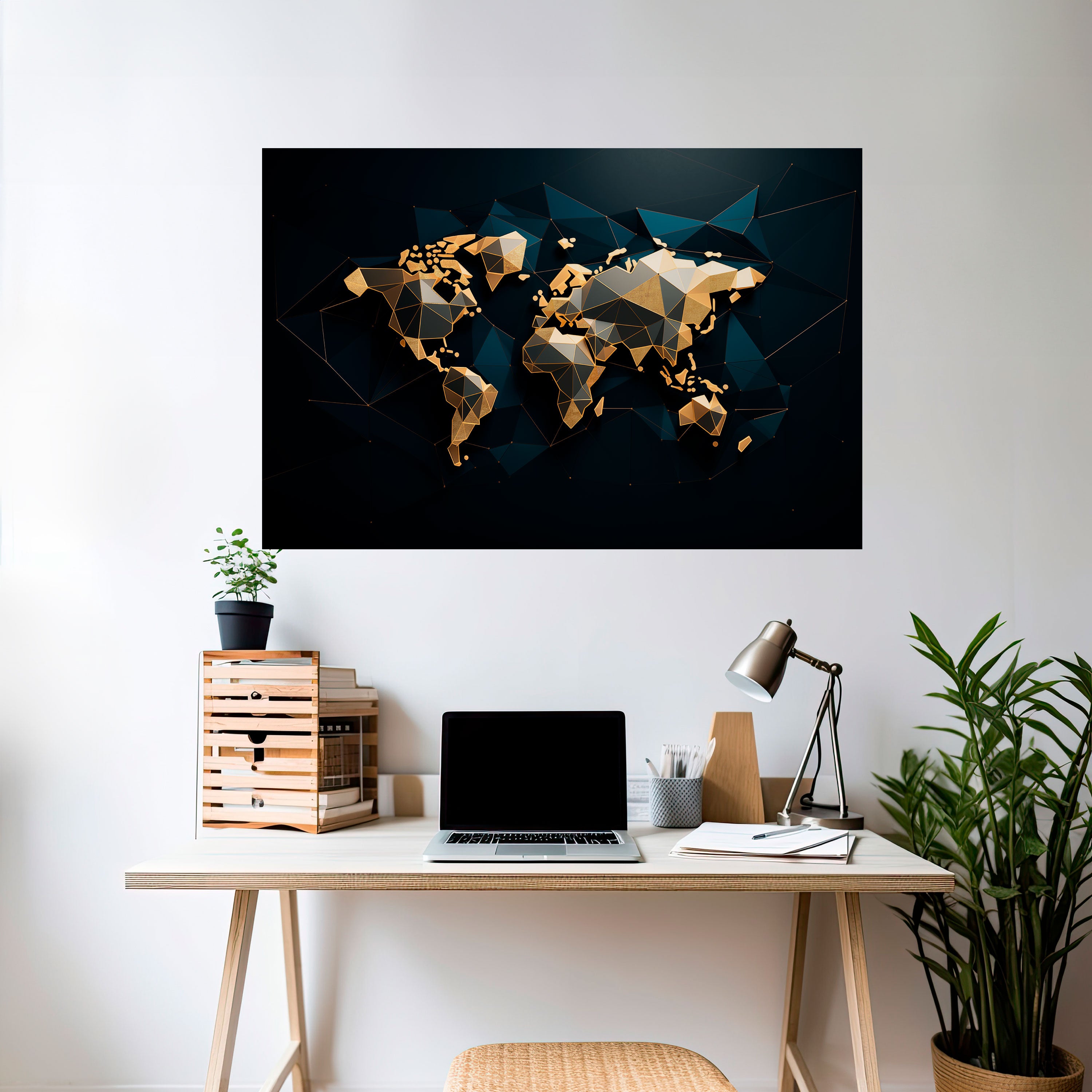 Póster horizontal autoadhesivo de SIMETRÍA MUNDIAL RESPLANDECIENTE