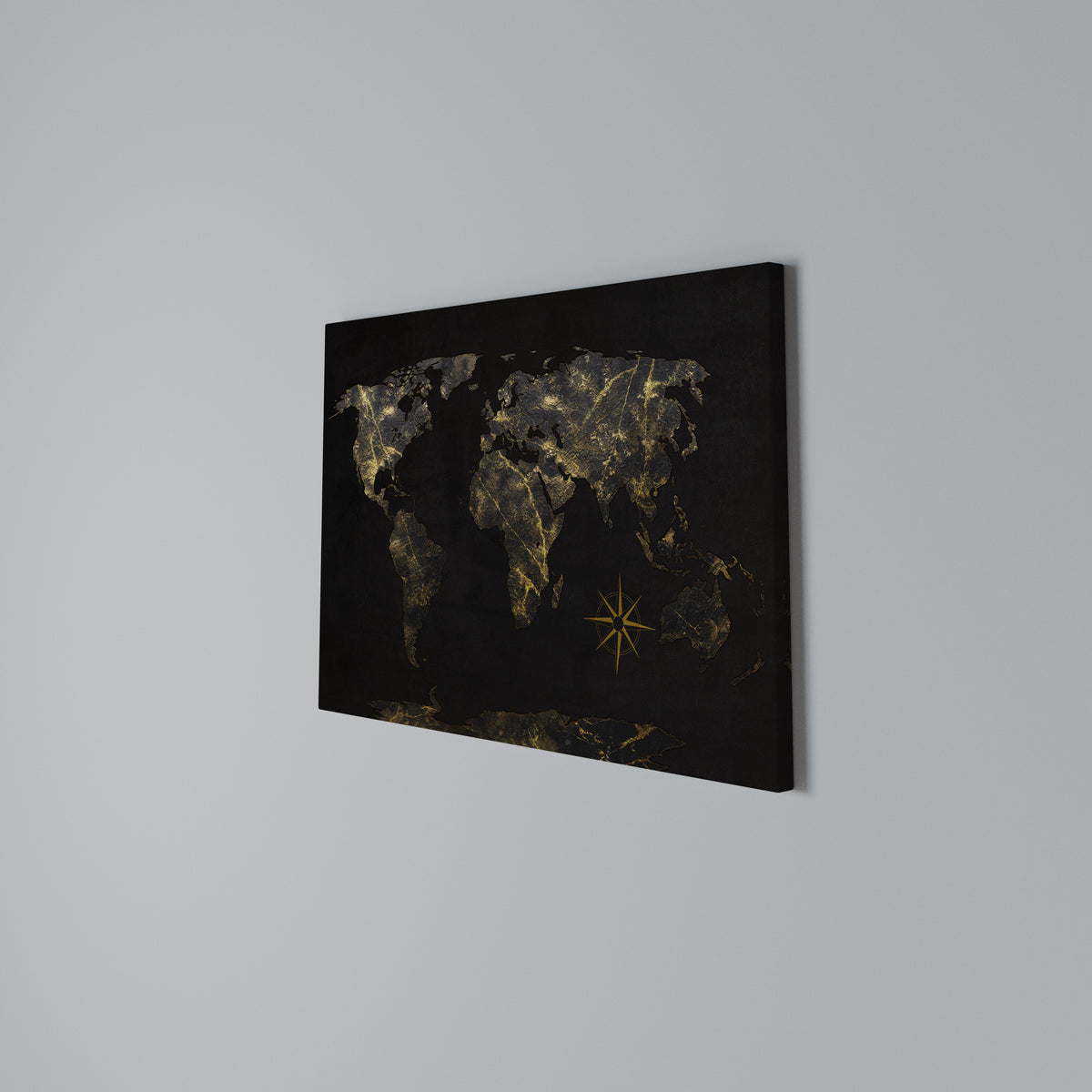 GOLDEN GEOGRAPHY Cuadro en lienzo horizontal