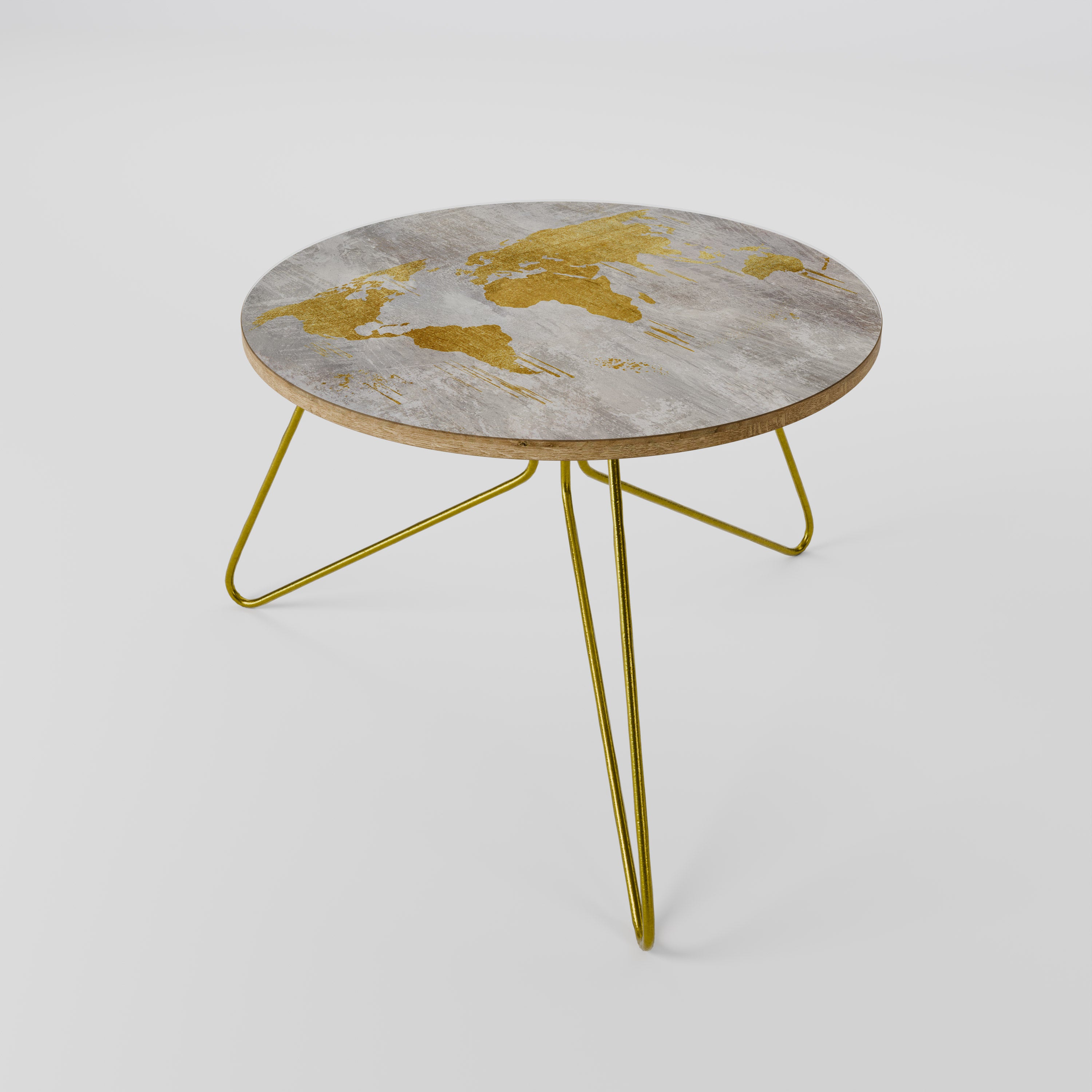 METALLIC WORLDVIEW MAP Coffee Table 60