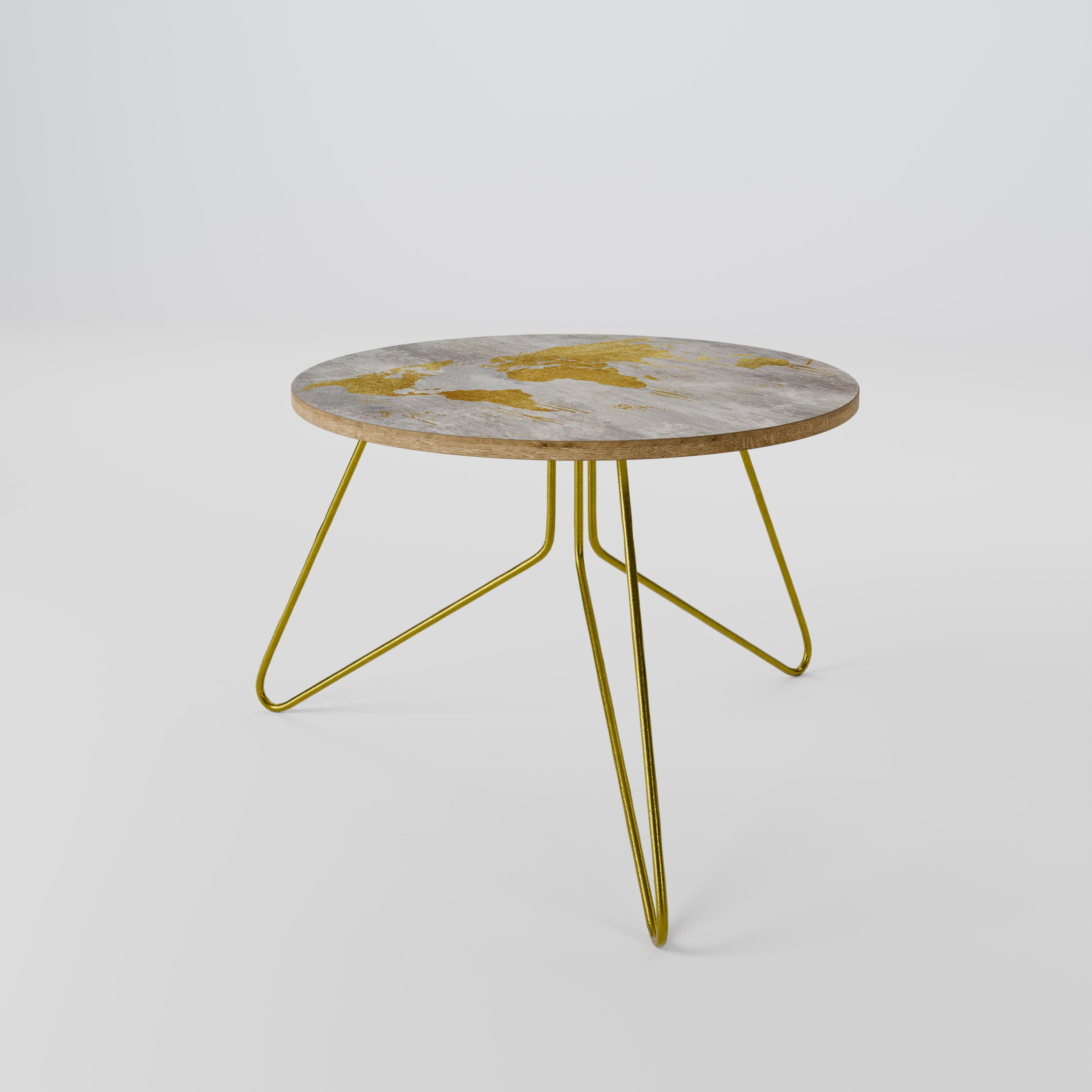 METALLIC WORLDVIEW MAP Coffee Table 60