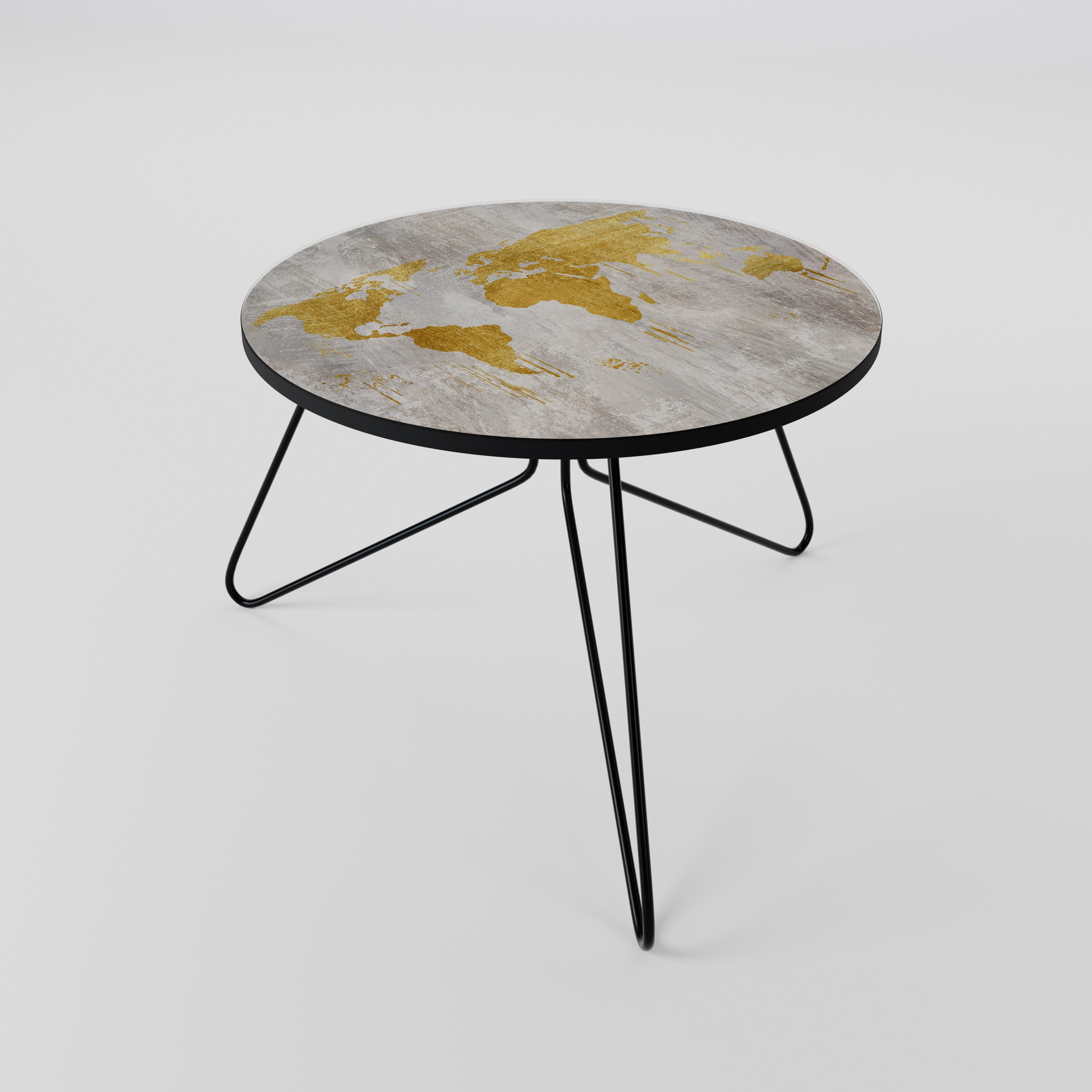 METALLIC WORLDVIEW MAP Coffee Table 60