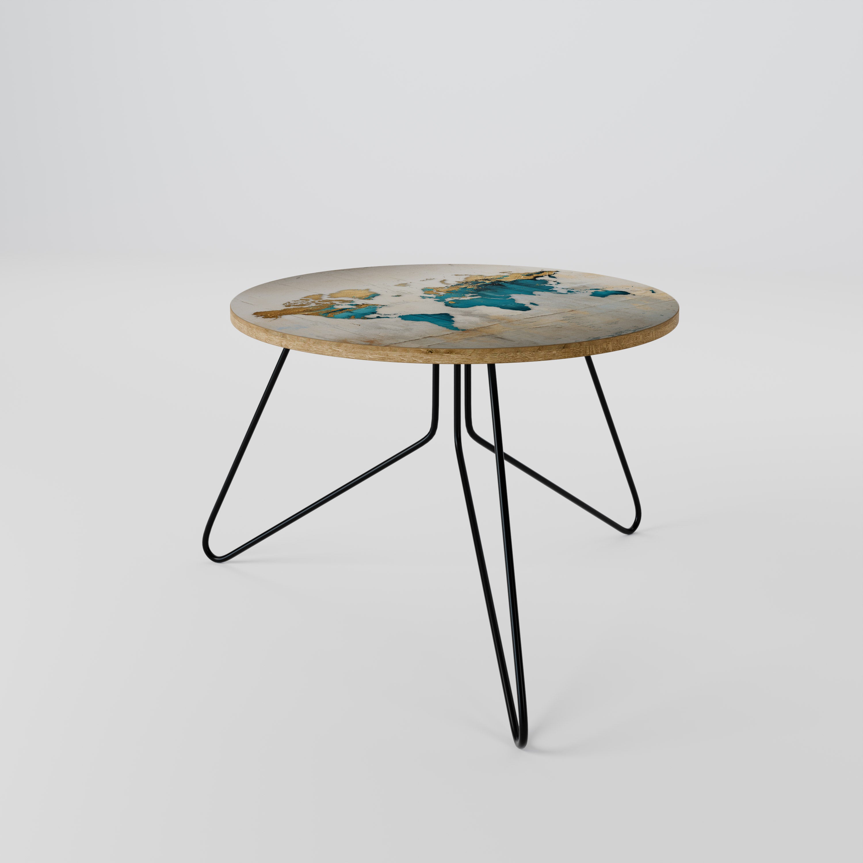 AZURE GILDED MAP Coffee Table 60