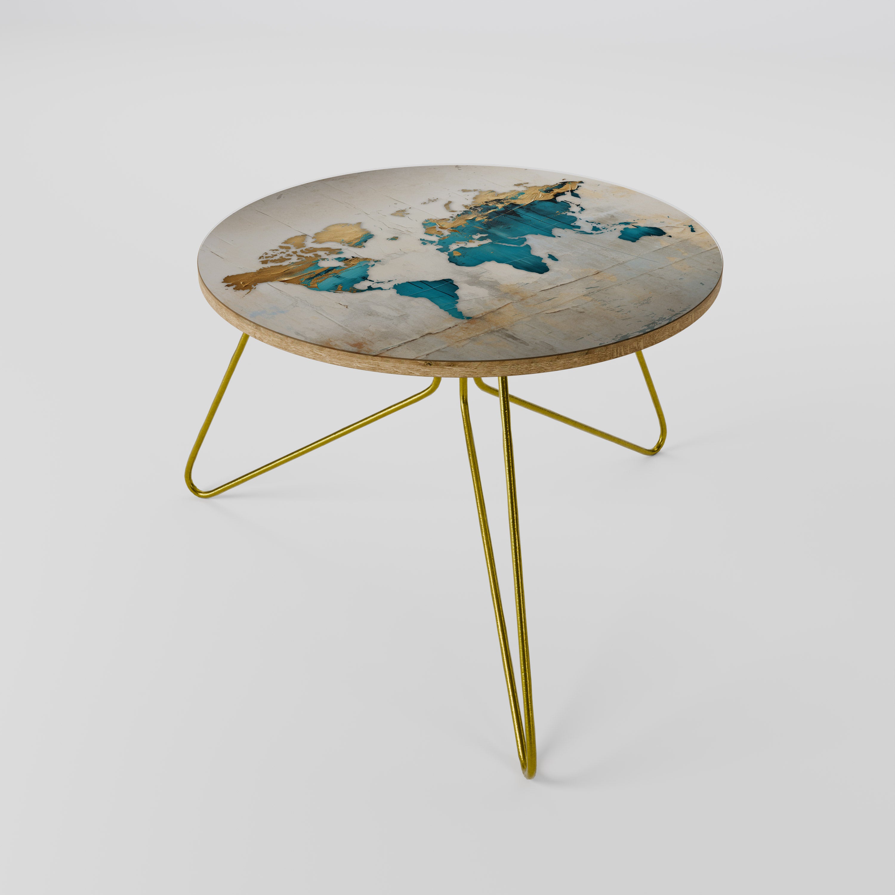 AZURE GILDED MAP Coffee Table 60