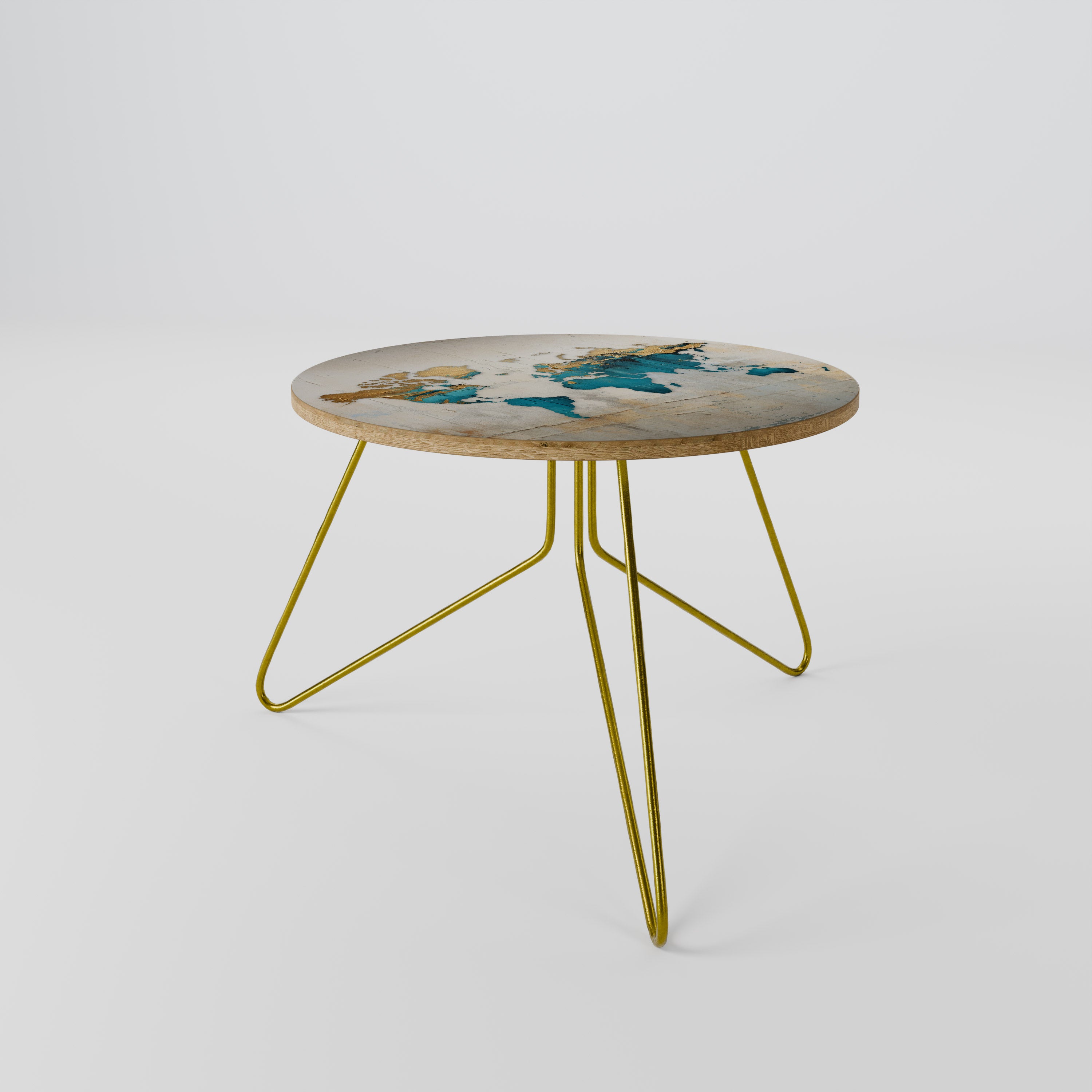 AZURE GILDED MAP Coffee Table 60
