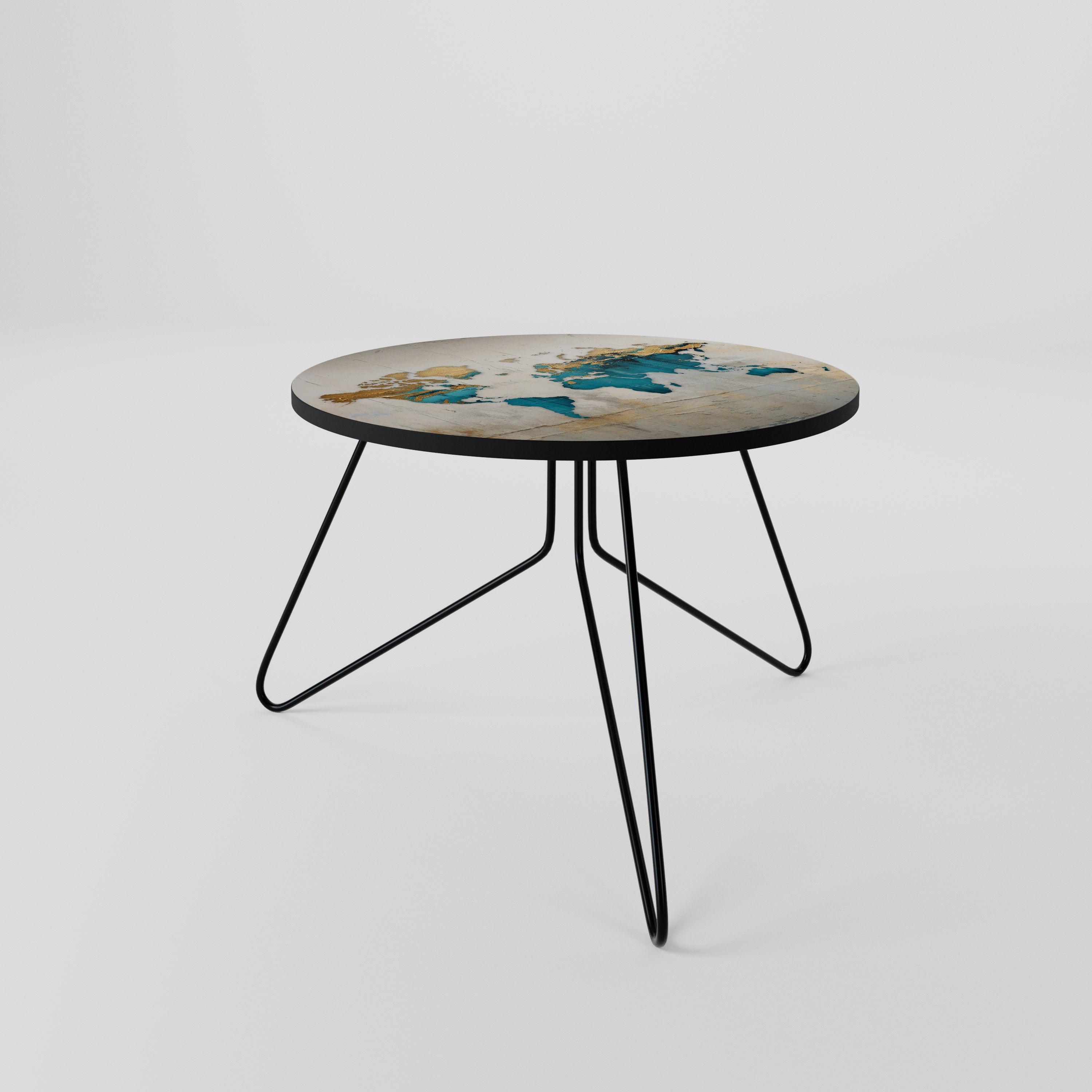 AZURE GILDED MAP Coffee Table 60