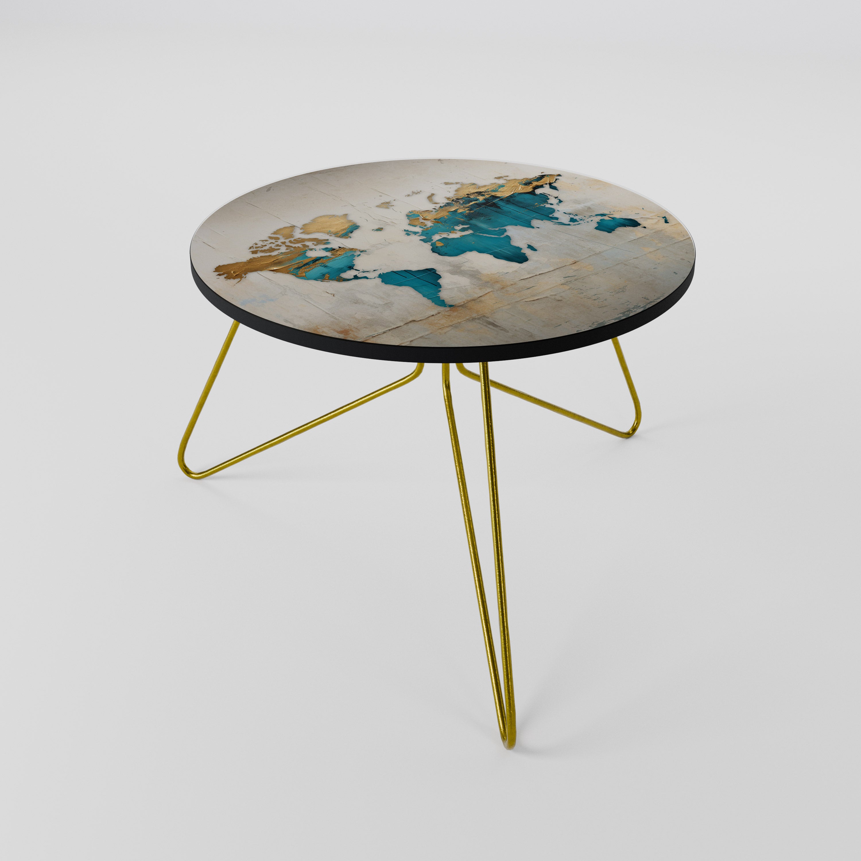 AZURE GILDED MAP Coffee Table 60