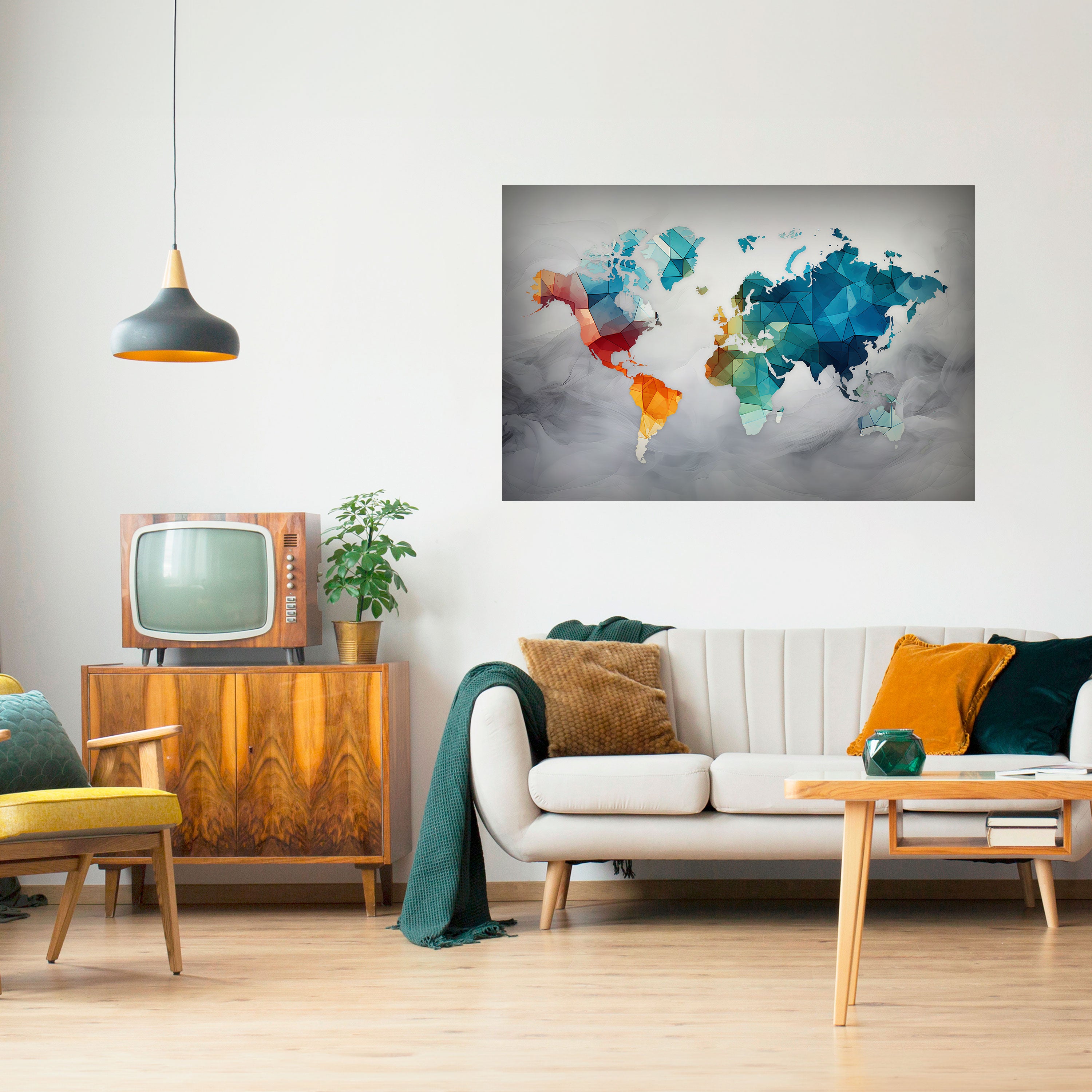 Póster horizontal autoadhesivo "COSMOVISIÓN FACETADA"
