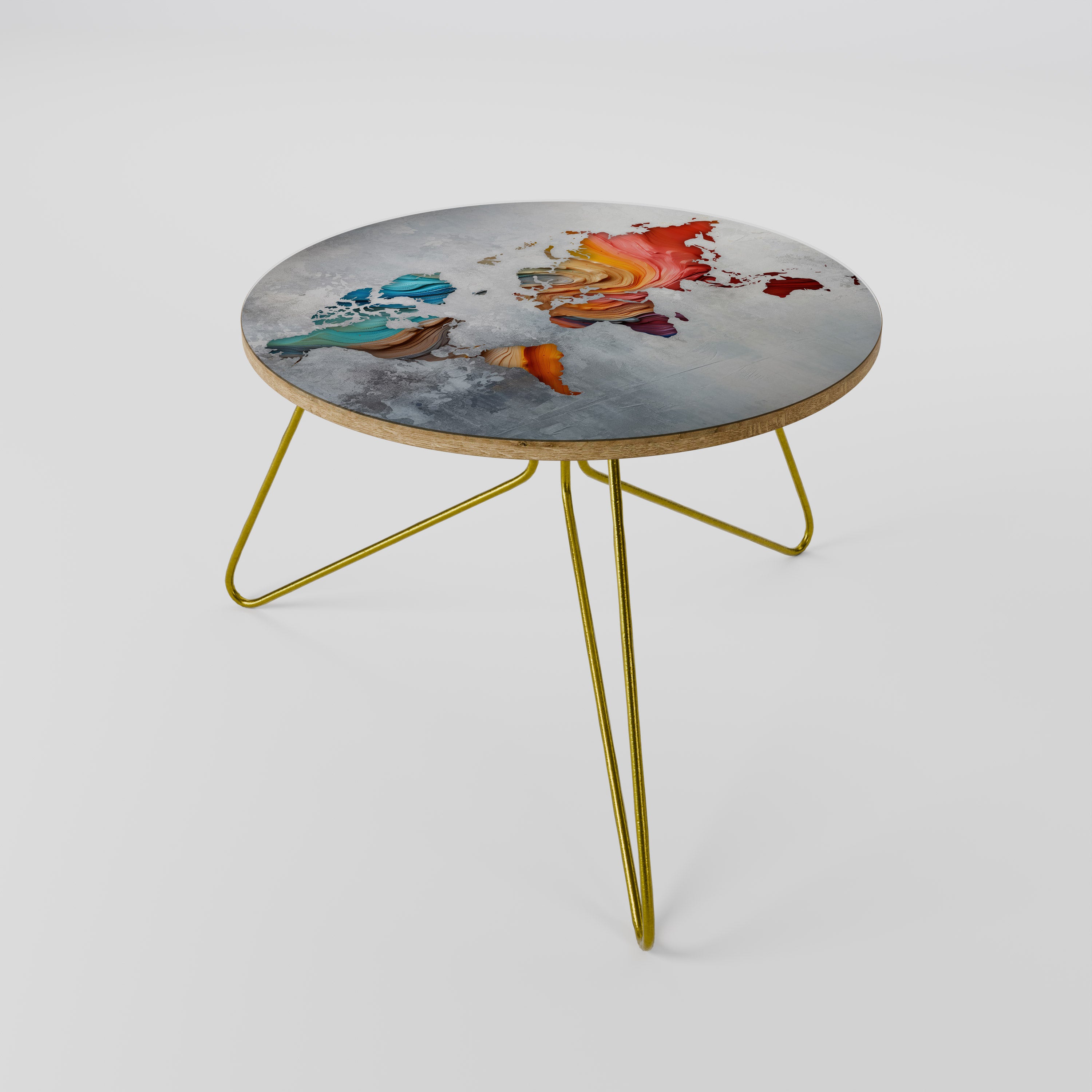 PAINTED CONTINENTS Coffee Table 60