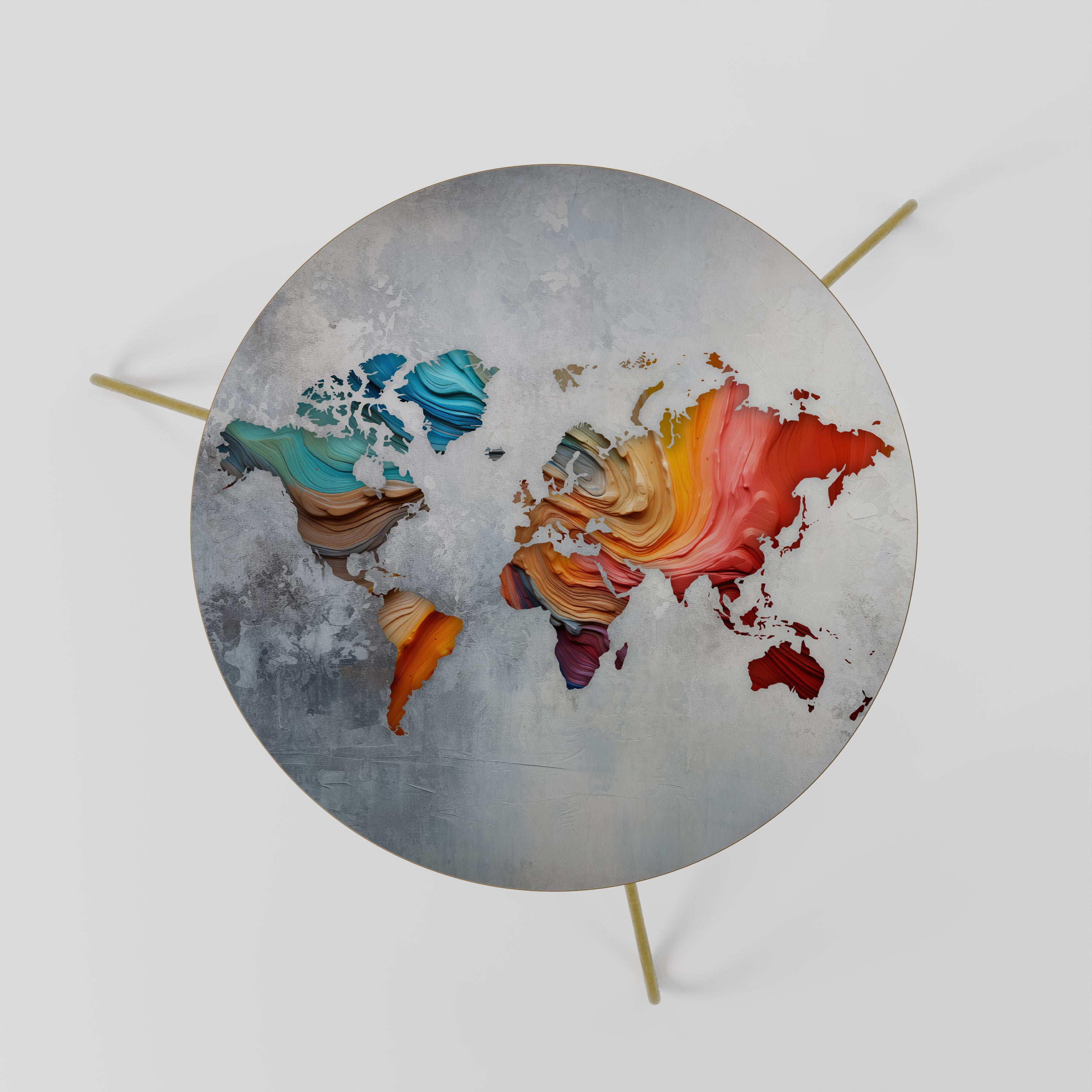 PAINTED CONTINENTS Coffee Table 60