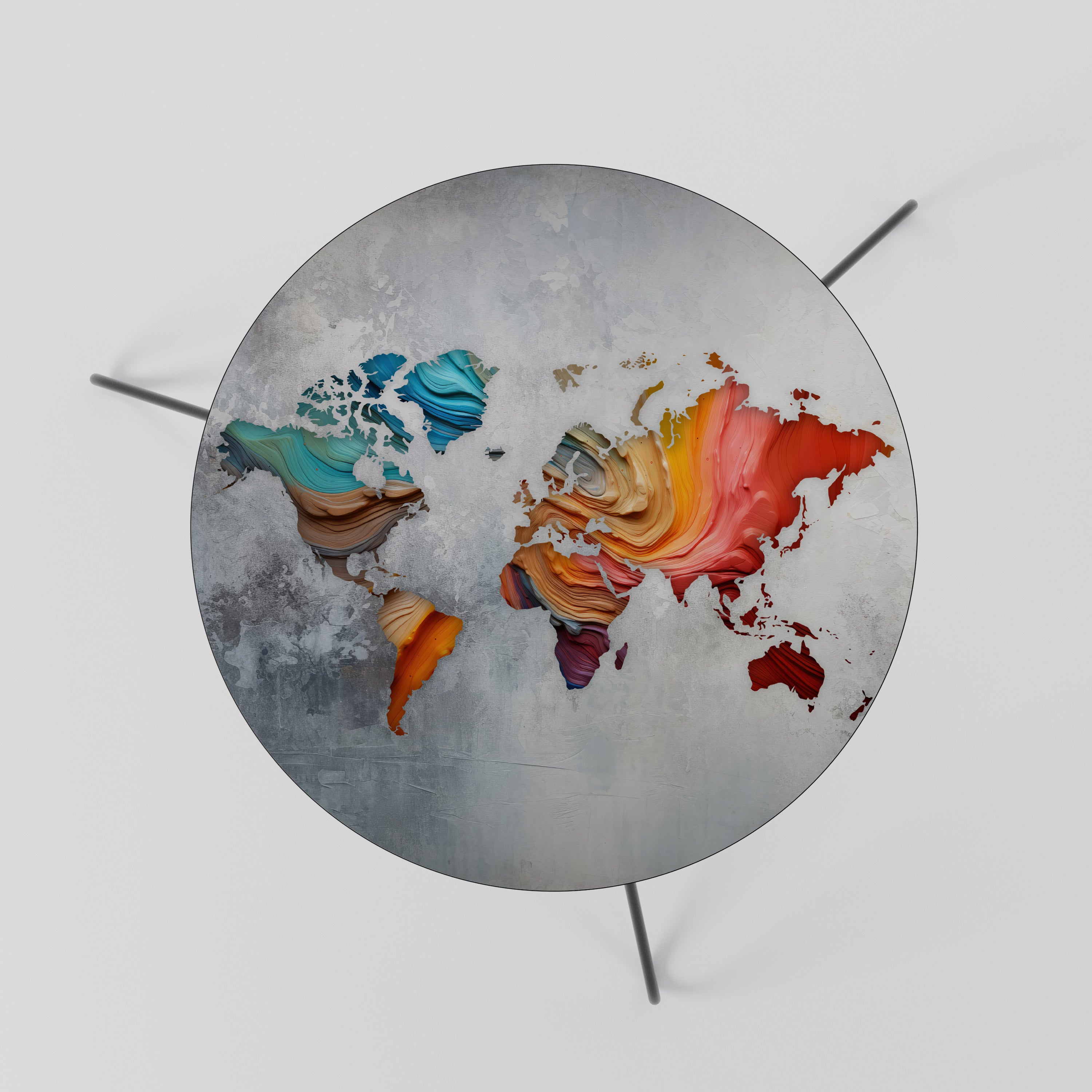 PAINTED CONTINENTS Coffee Table 60