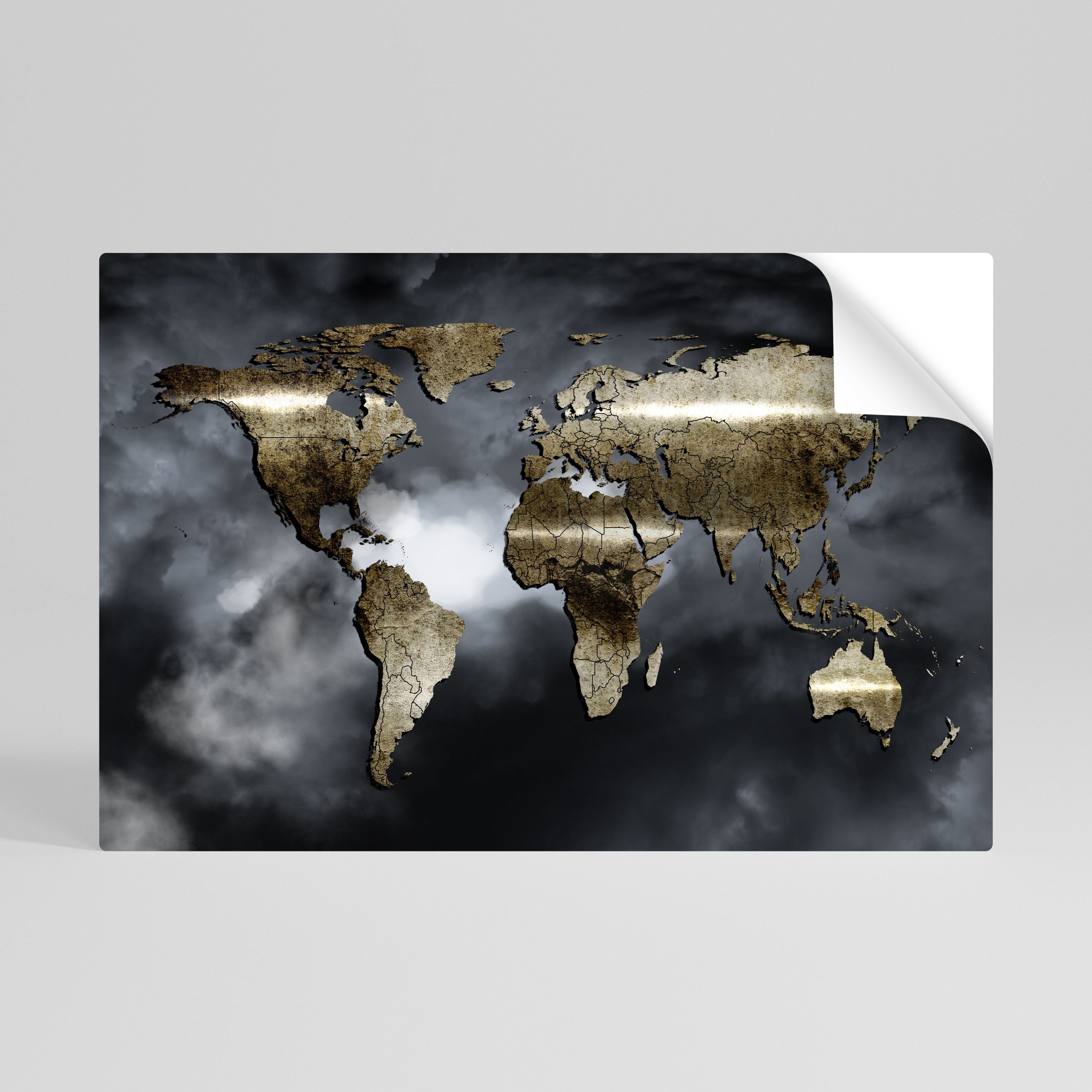 Póster horizontal autoadhesivo "Ensoñación de la Tierra Dorada"