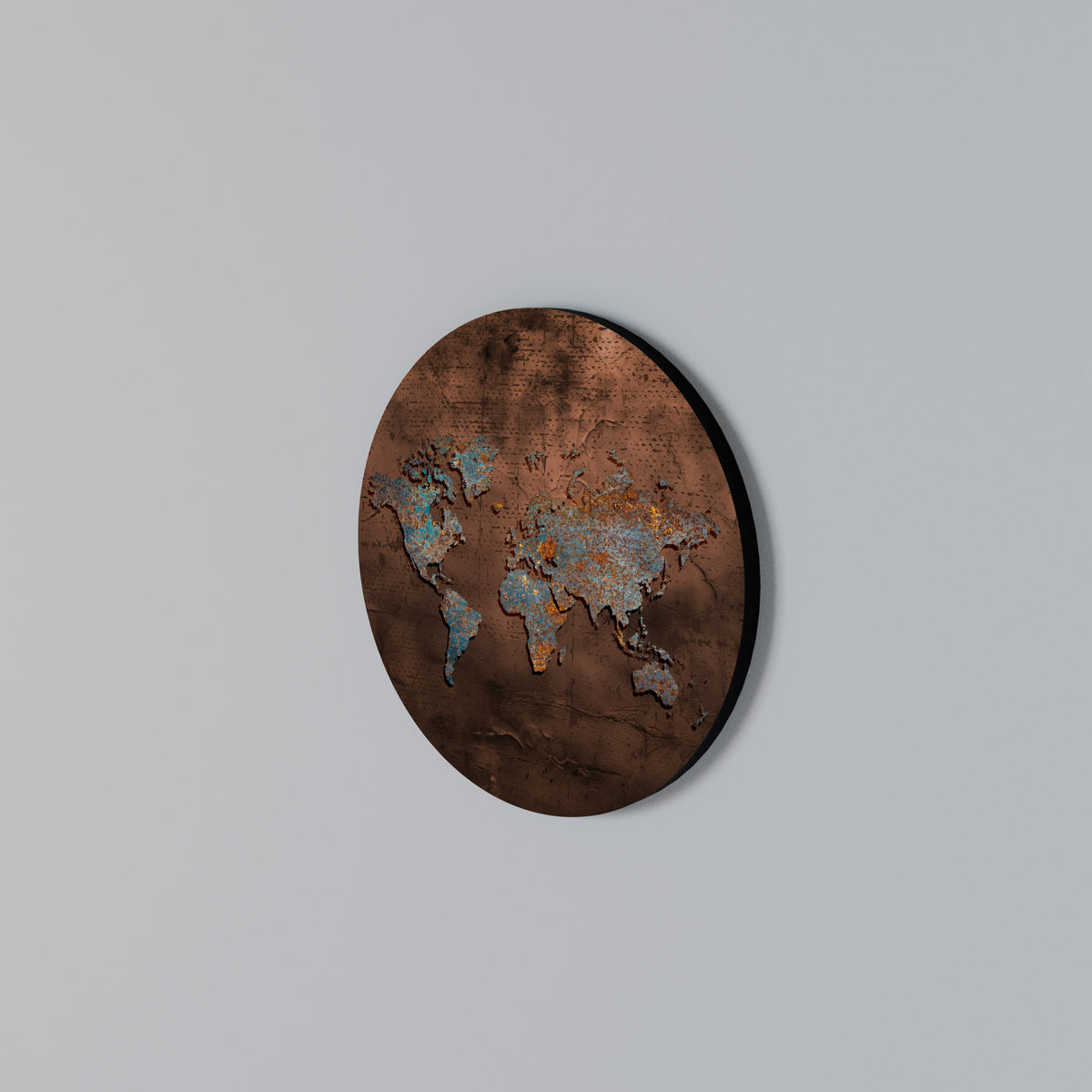 METALLIC MAP OF MEMORIES Arte de pared redondo