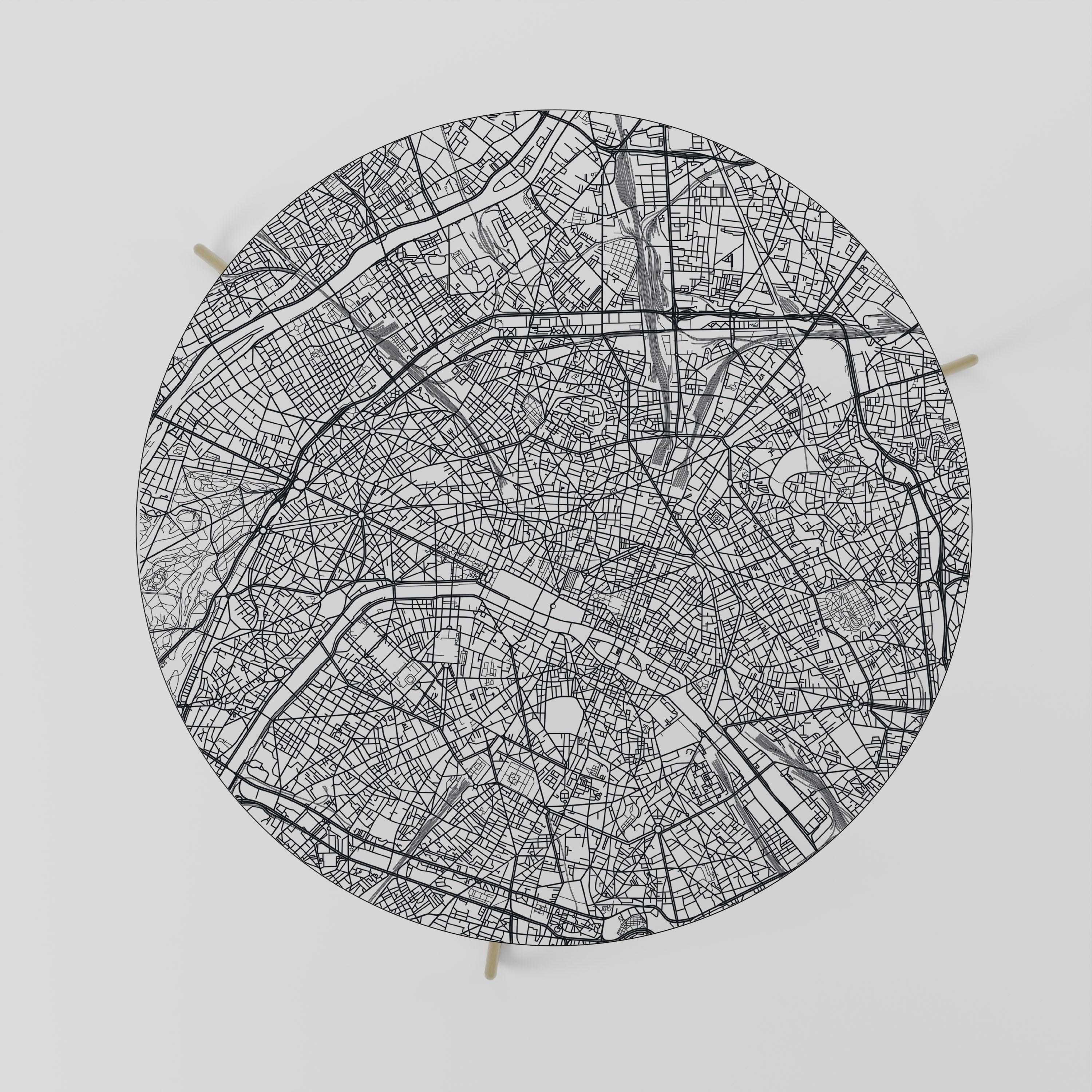 PLANO DE LA CIUDAD DE PARÍS Mesa de centro 69