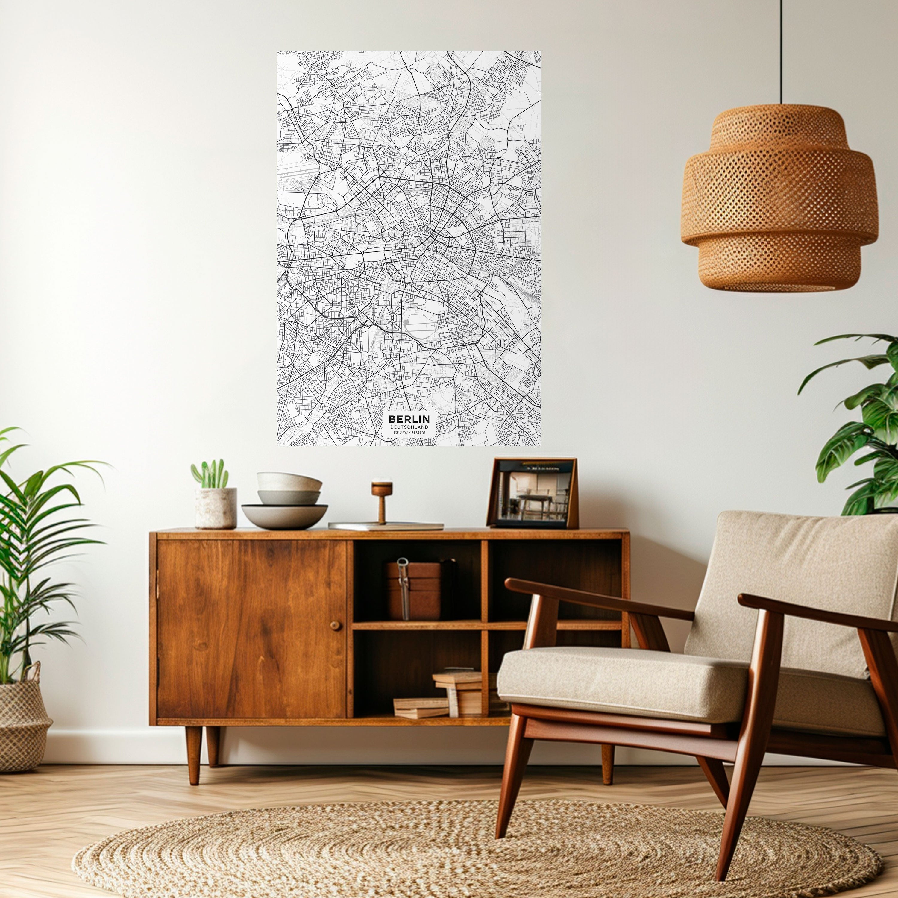 BERLIN PLAN Peel and Stick Vertical Poster