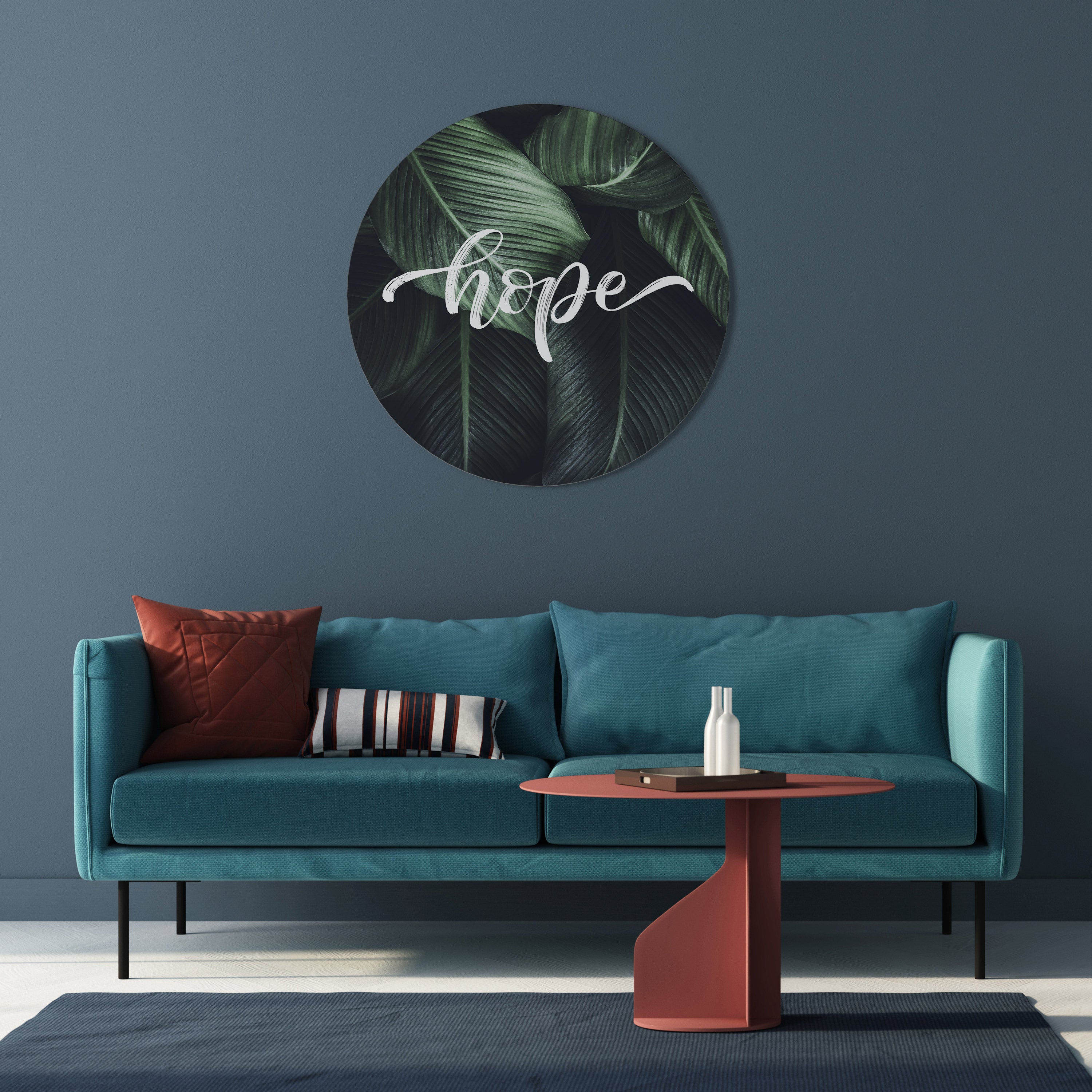 Arte de pared redondo SUSURROS VERDES DE ESPERANZA