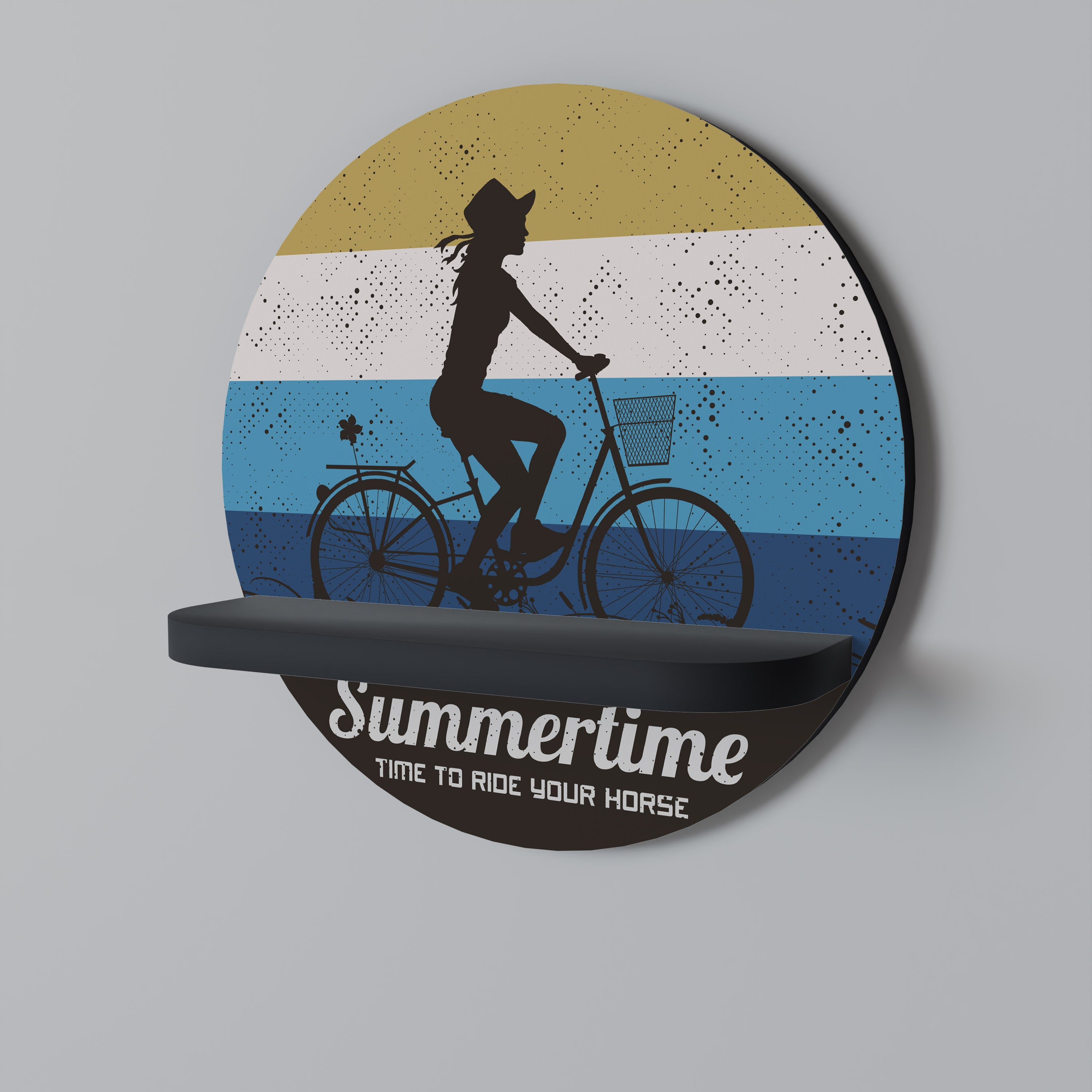 Estantería de arte redonda SUMMERTIME con acabado negro