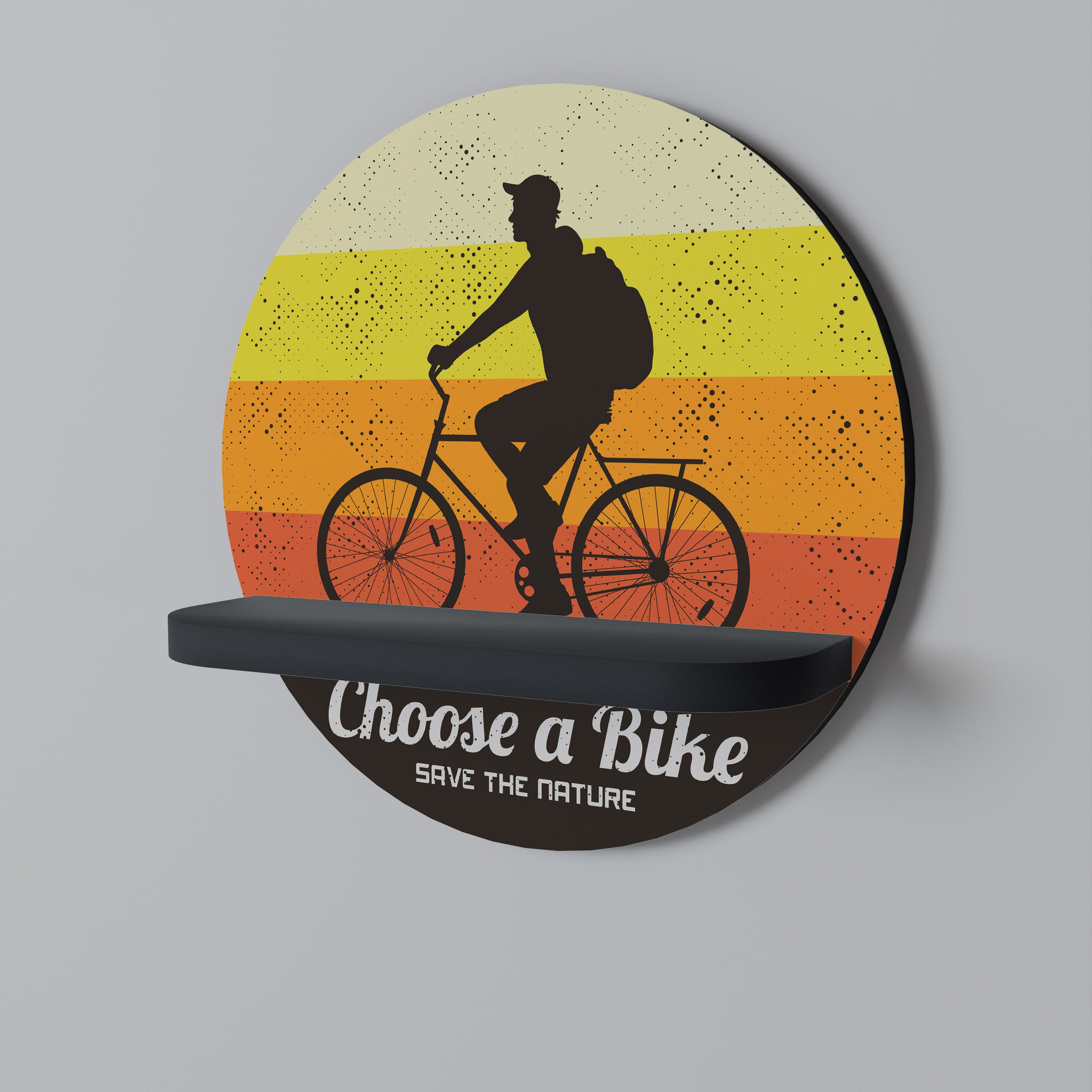 Estantería de arte redonda CHOOSE A BIKE en acabado negro