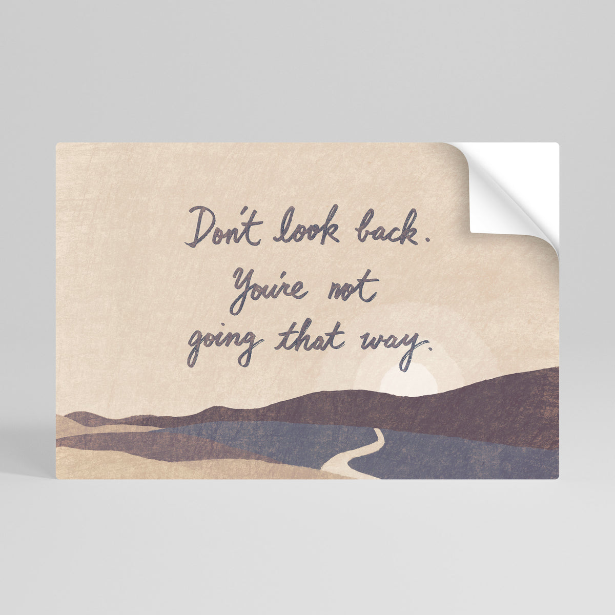 DON'T LOOK BACK Póster adhesivo horizontal