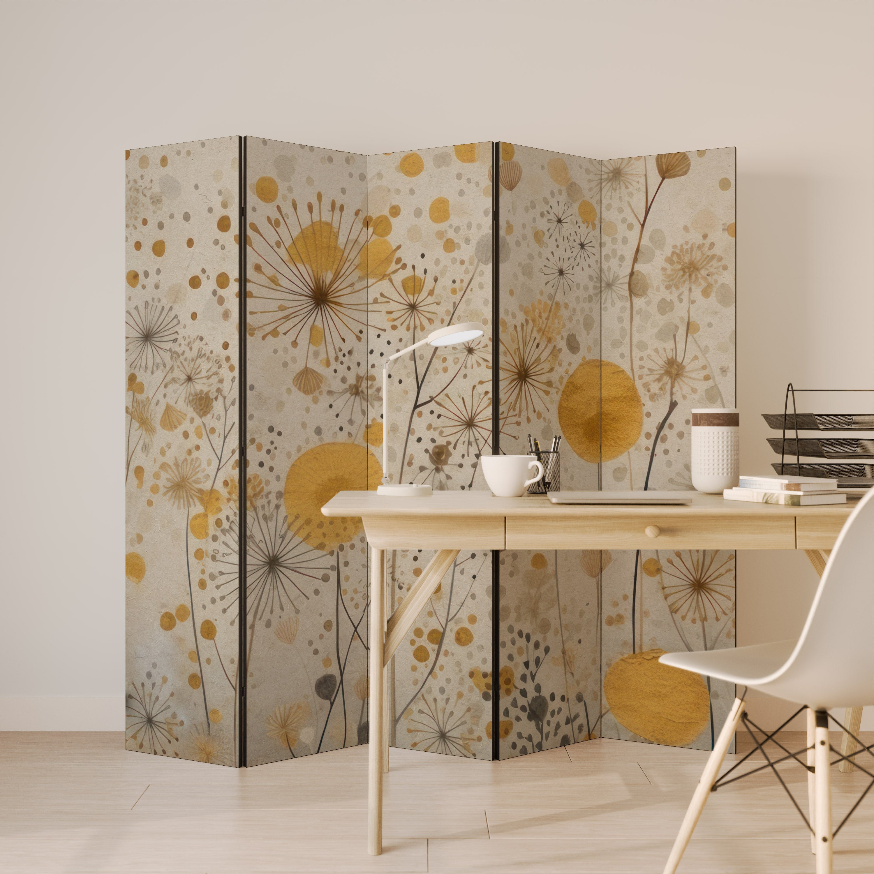 Biombo decorativo de 5 paneles MORNING GLADE