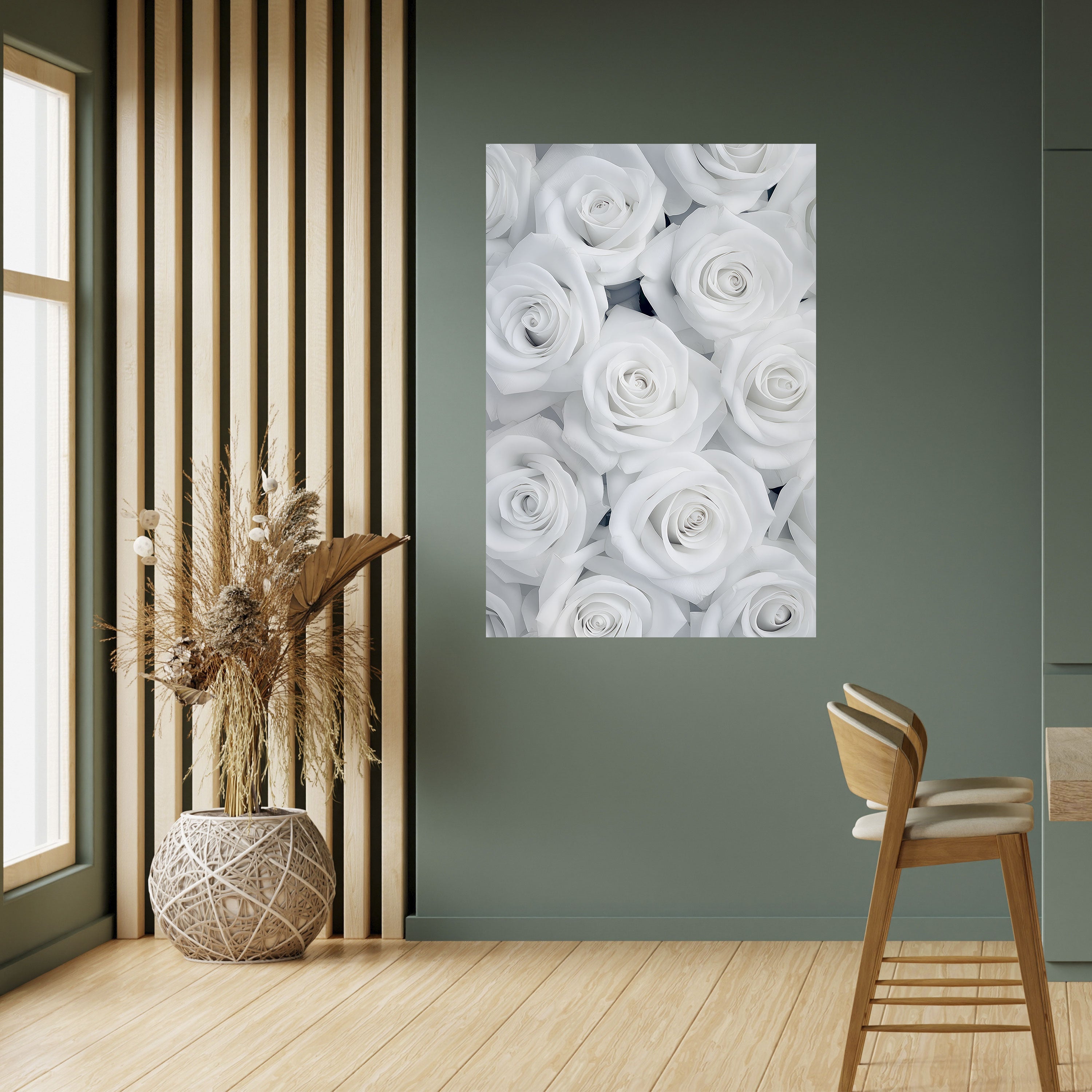 ELEGANCIA EN BLANCO Póster vertical autoadhesivo