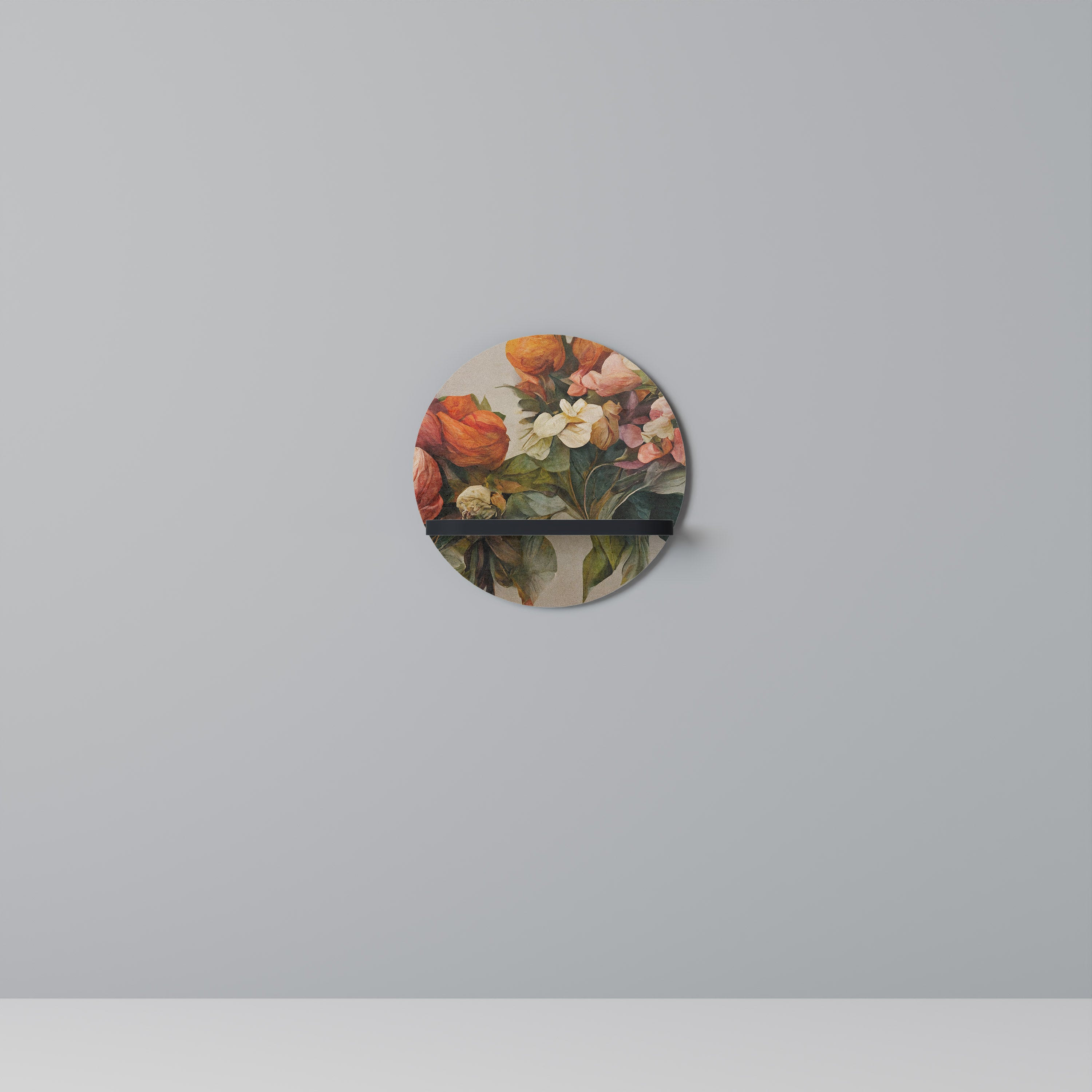BELLEZA CON ESTILO Estantería de arte redonda con acabado negro