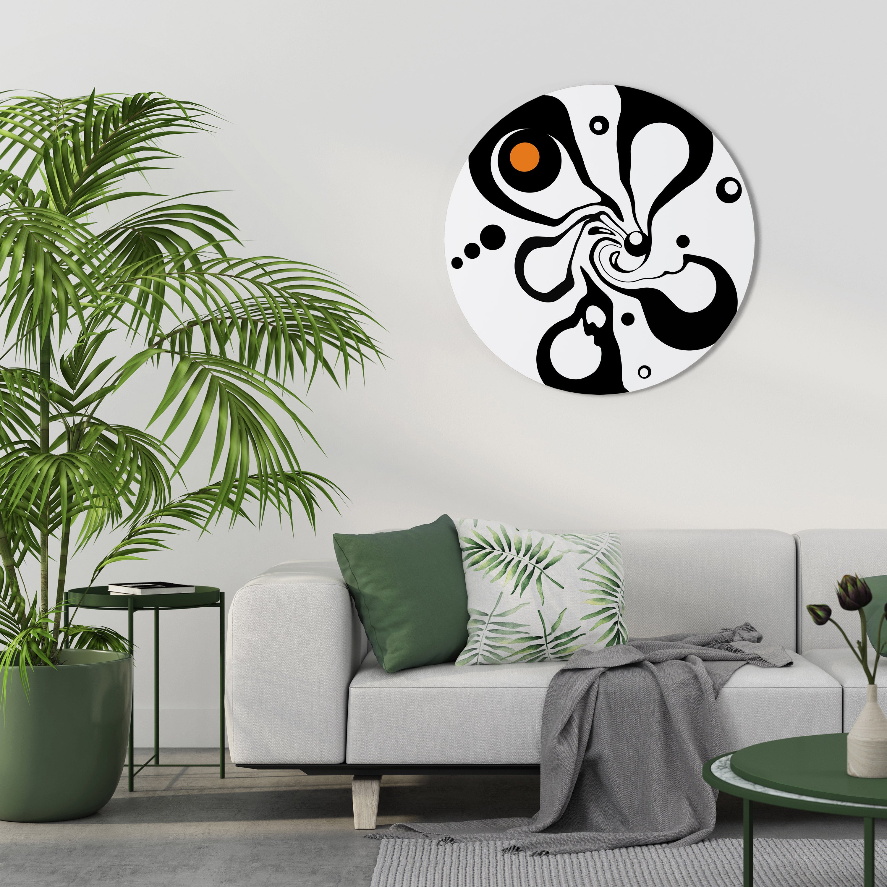 Arte de pared redondo SWIRLING NATURE