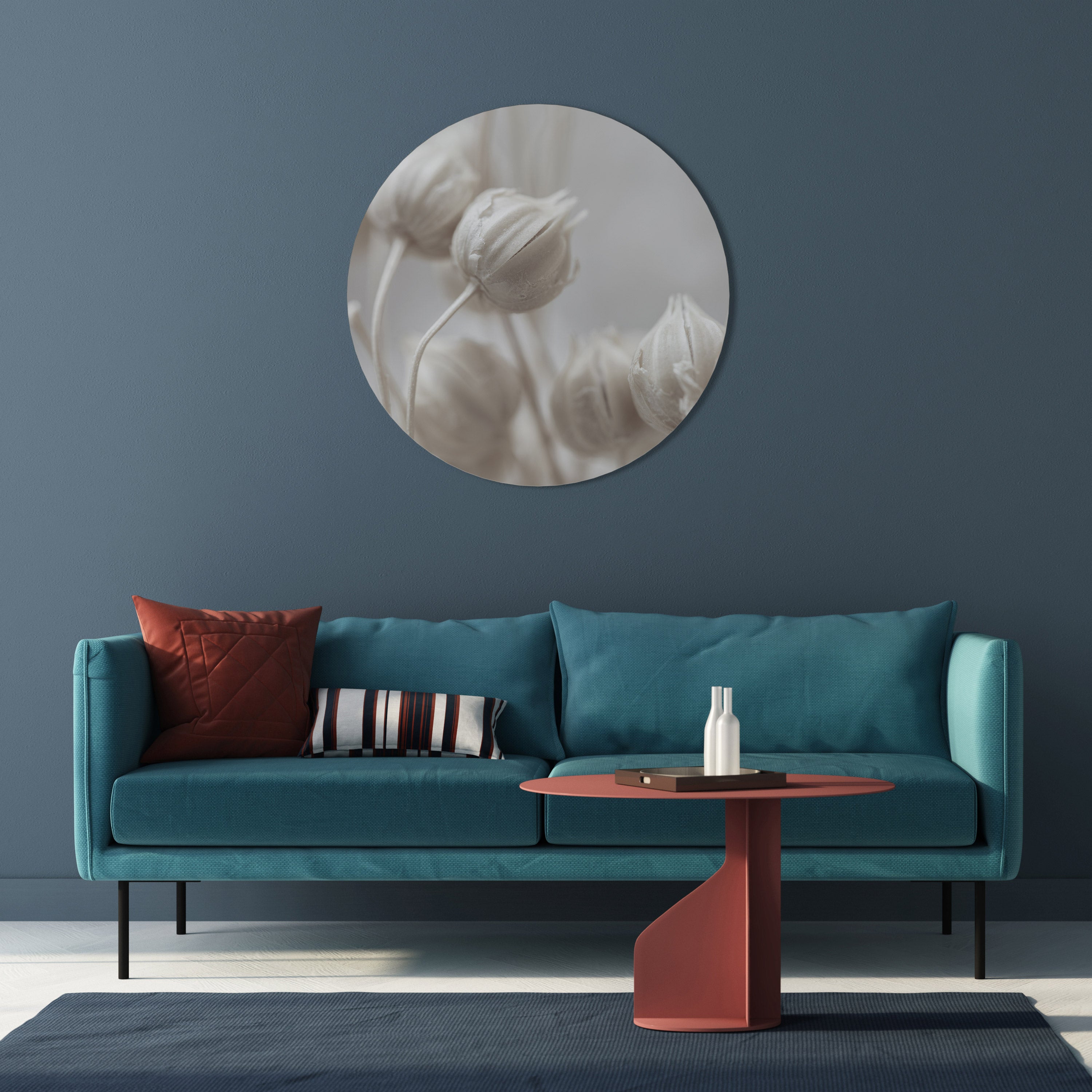 Arte de pared redondo MYSTICAL BOTANICAL BLUSH