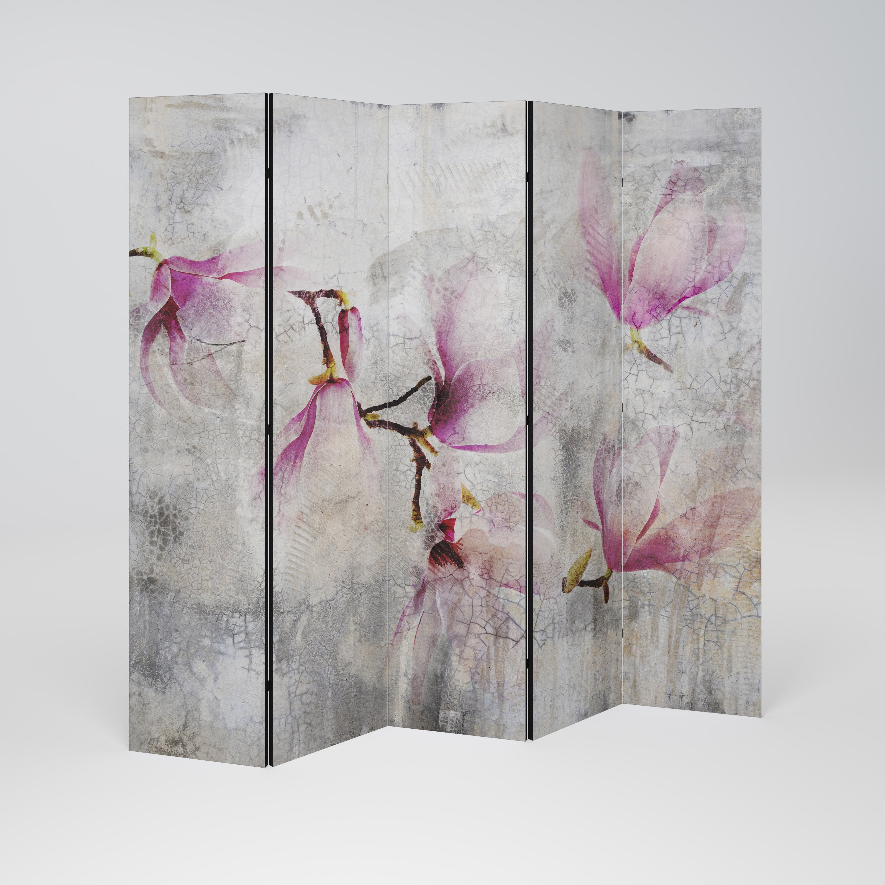 Biombo decorativo de 5 paneles ASTONISHING MAGNOLIA