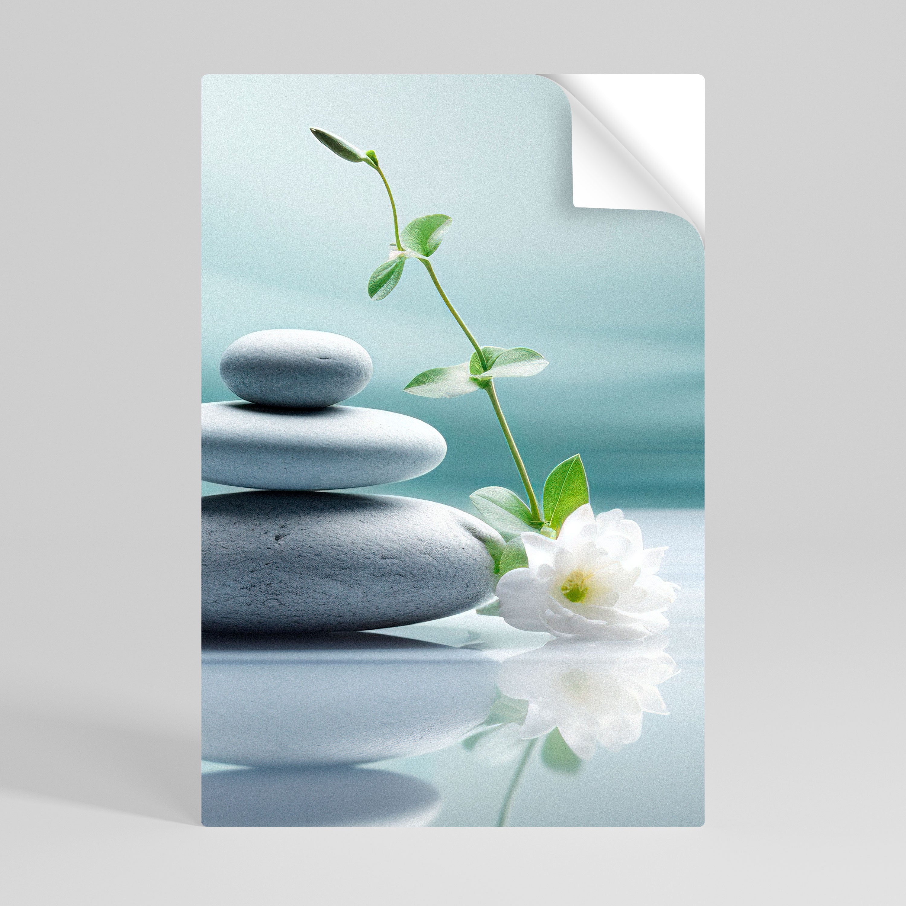 Póster vertical autoadhesivo "Piedra tranquila en equilibrio"