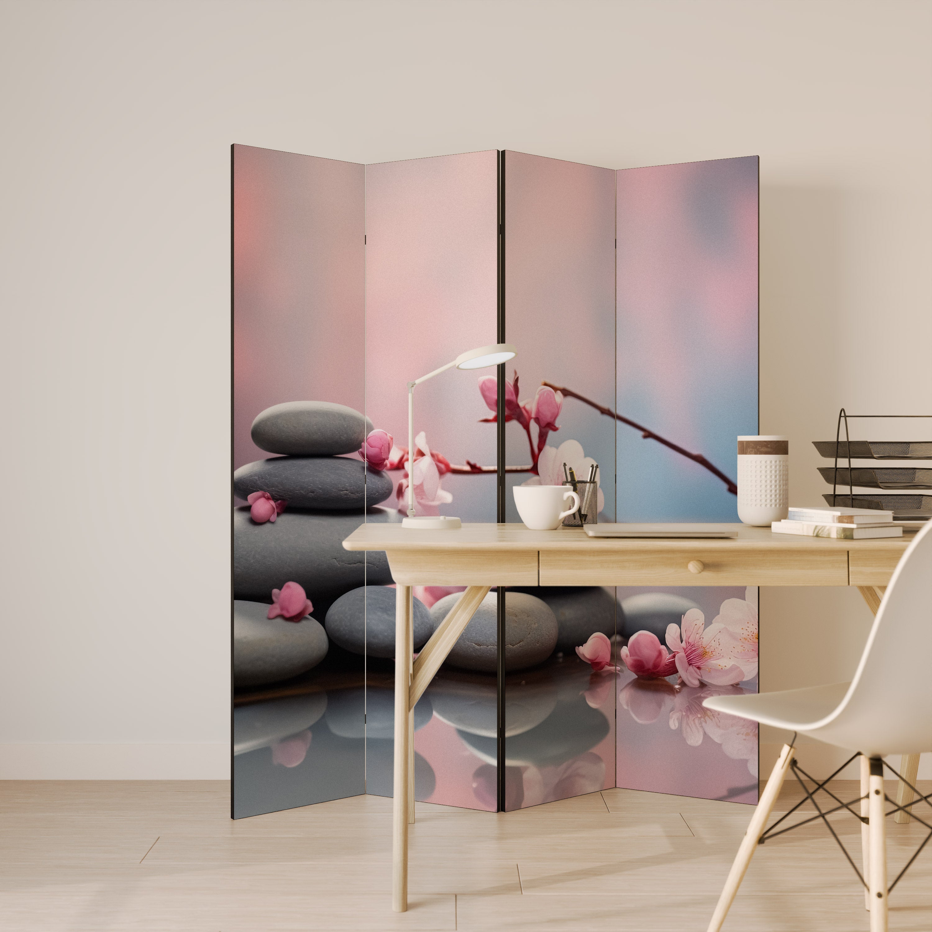 Biombo decorativo de 4 paneles BALANCE OF NATURE