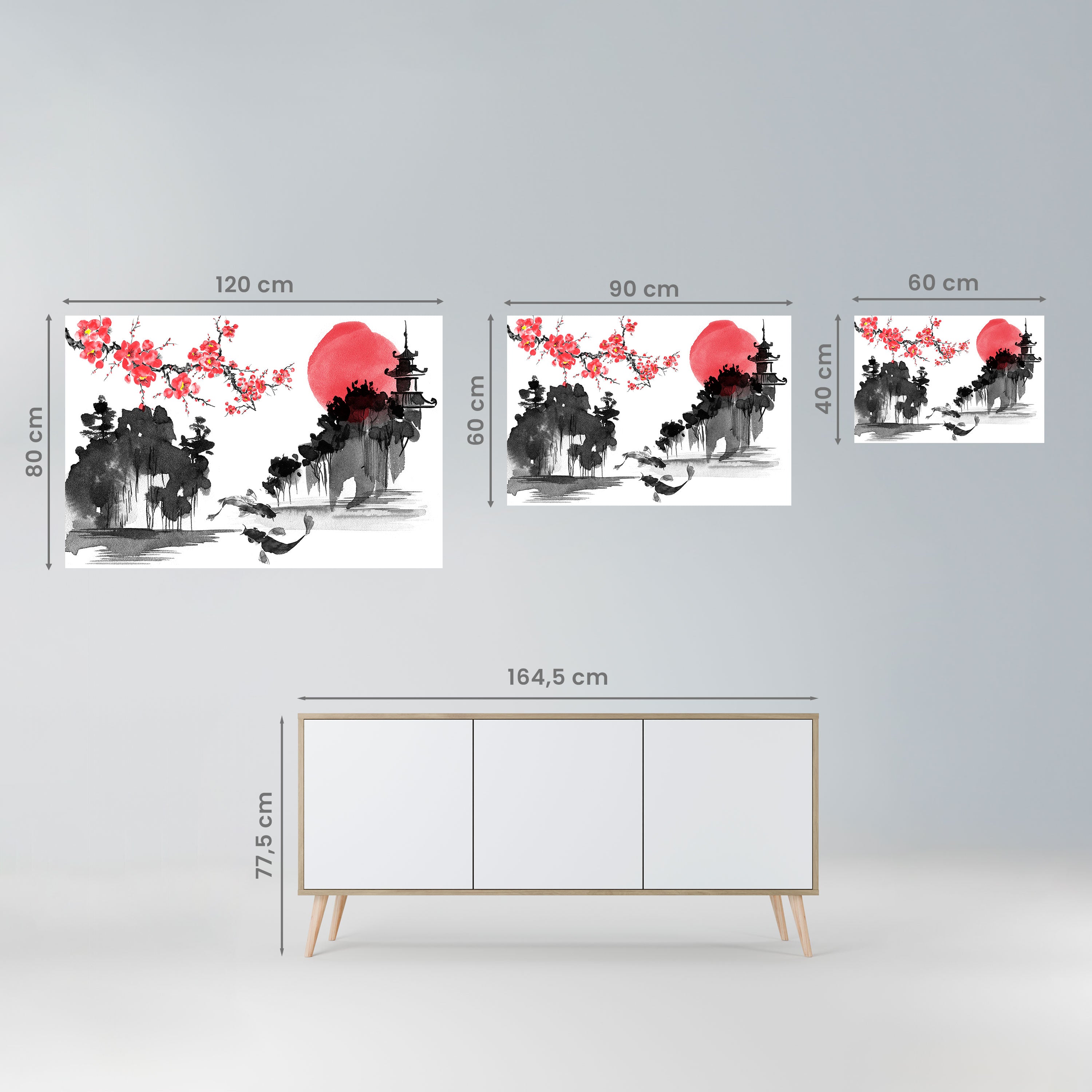 Póster horizontal autoadhesivo CHERRY SHADOWS