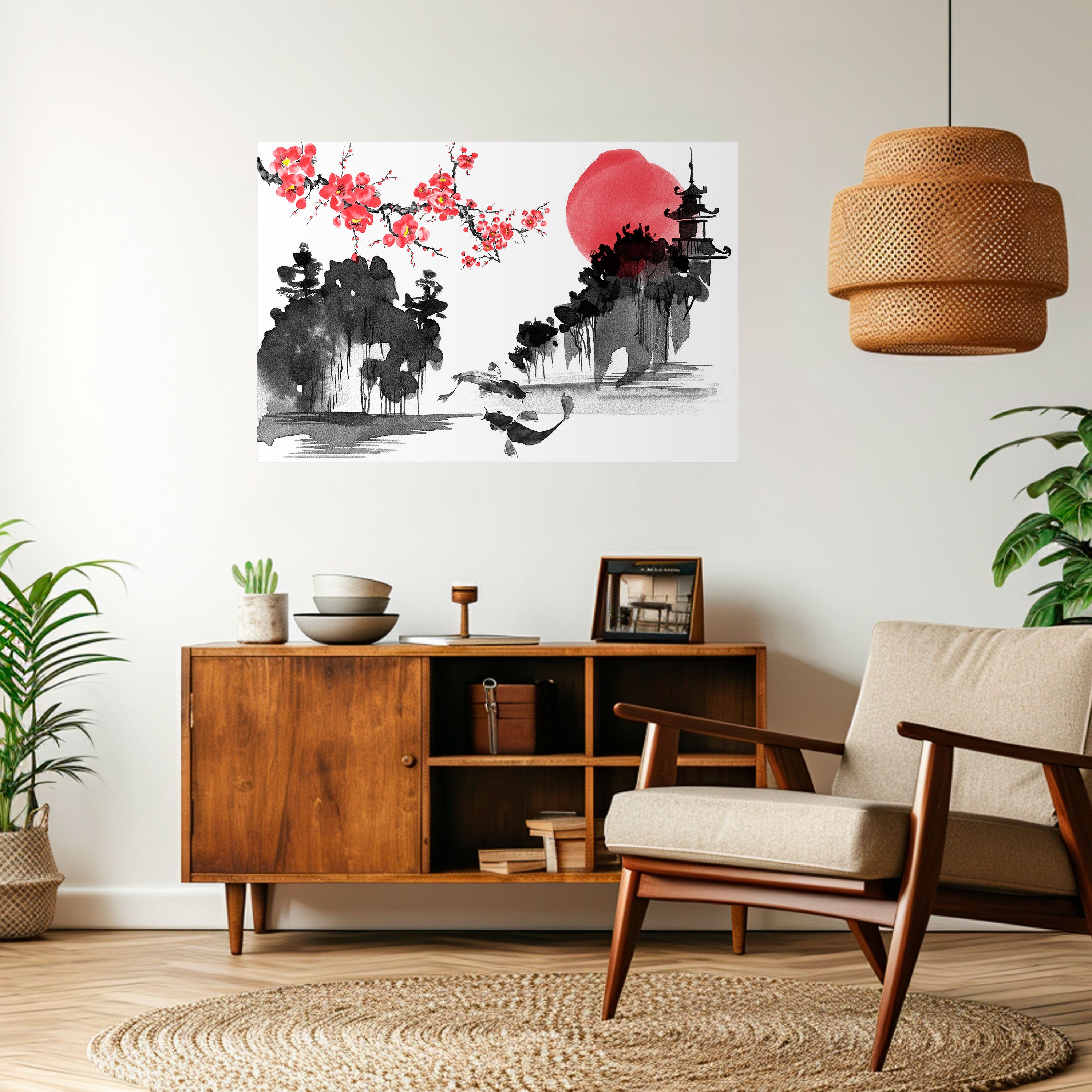 Póster horizontal autoadhesivo CHERRY SHADOWS