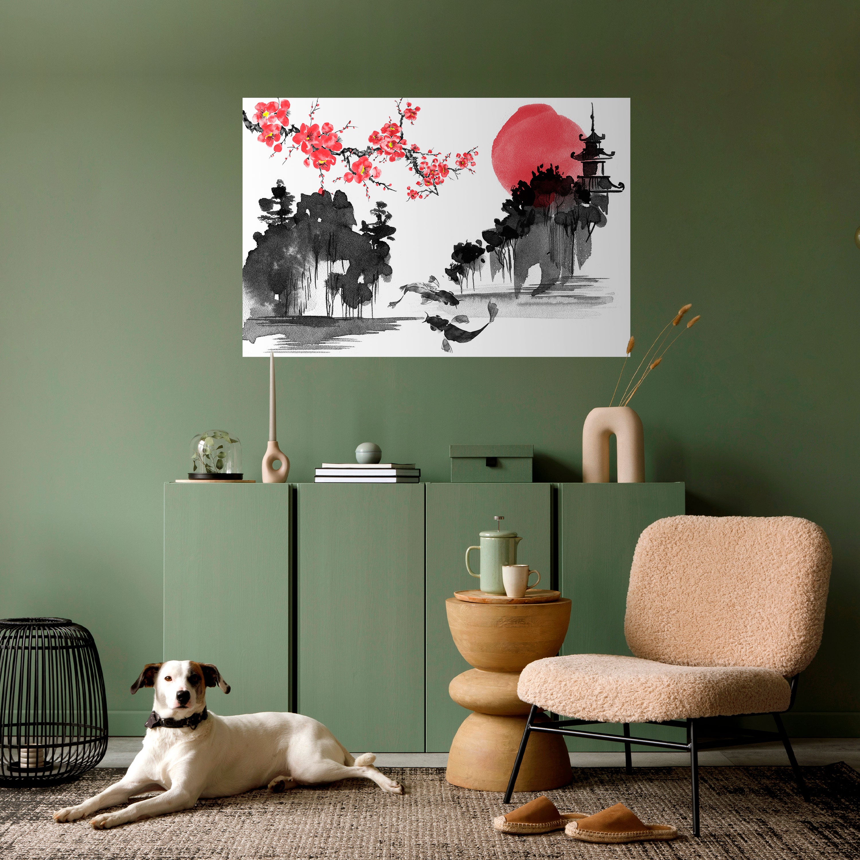Póster horizontal autoadhesivo CHERRY SHADOWS