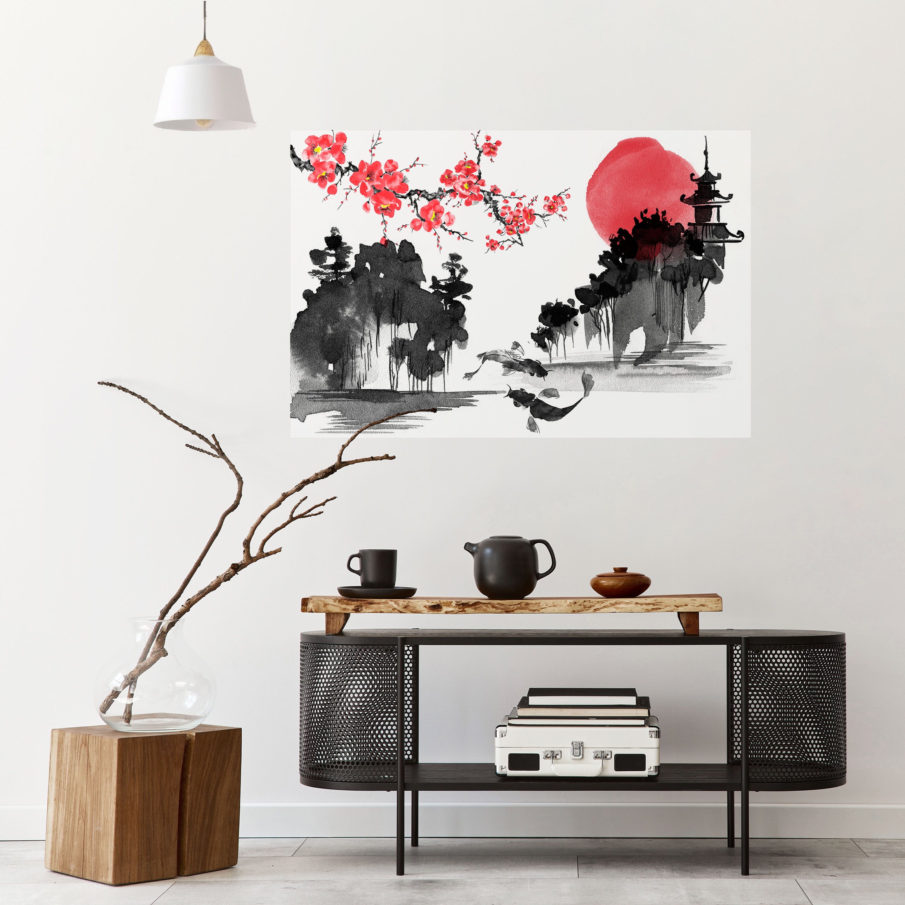 Póster horizontal autoadhesivo CHERRY SHADOWS